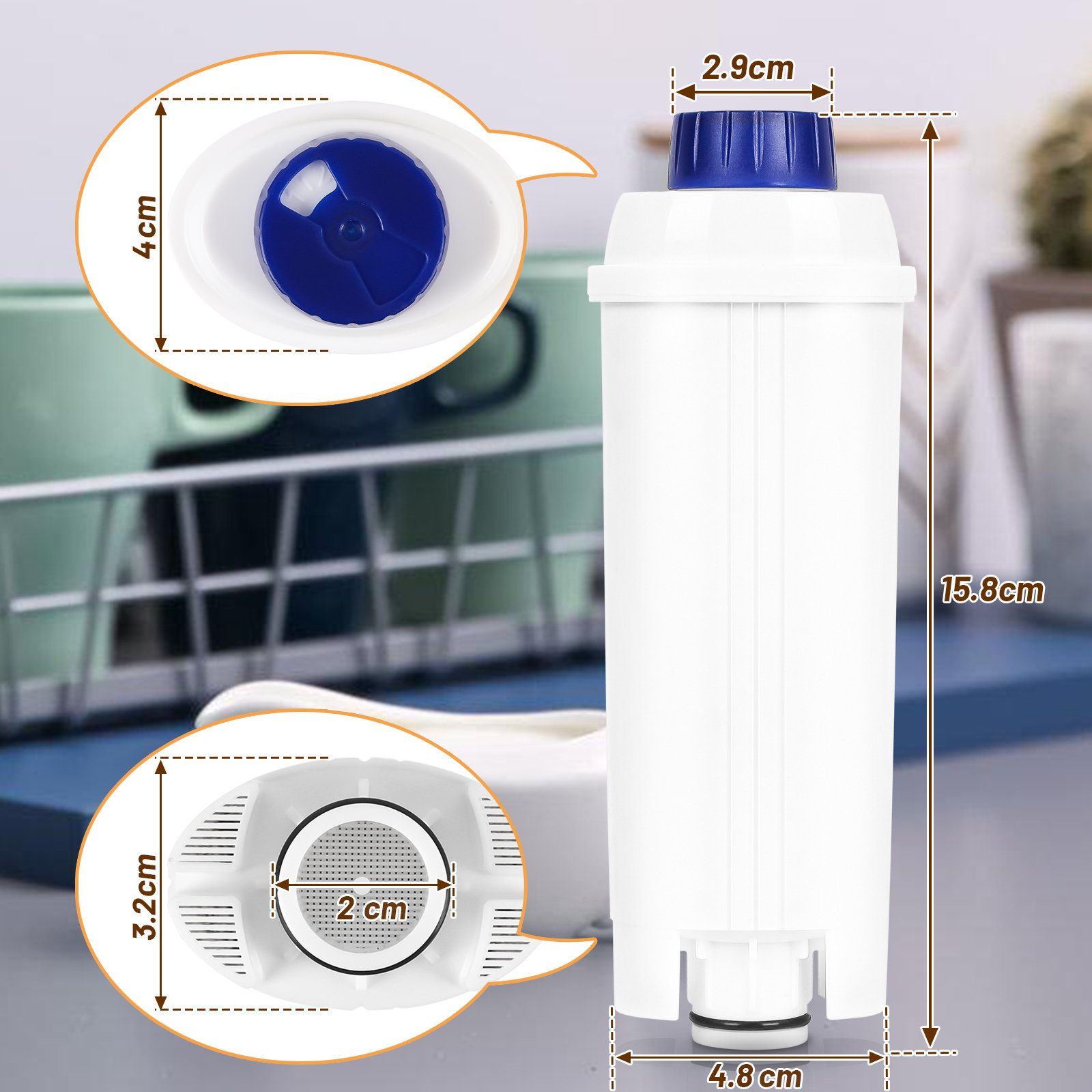 Wasserfilter Gimisgu Set für DLSC002 8er Kaffeemaschine DeLonghi Wasserfilter