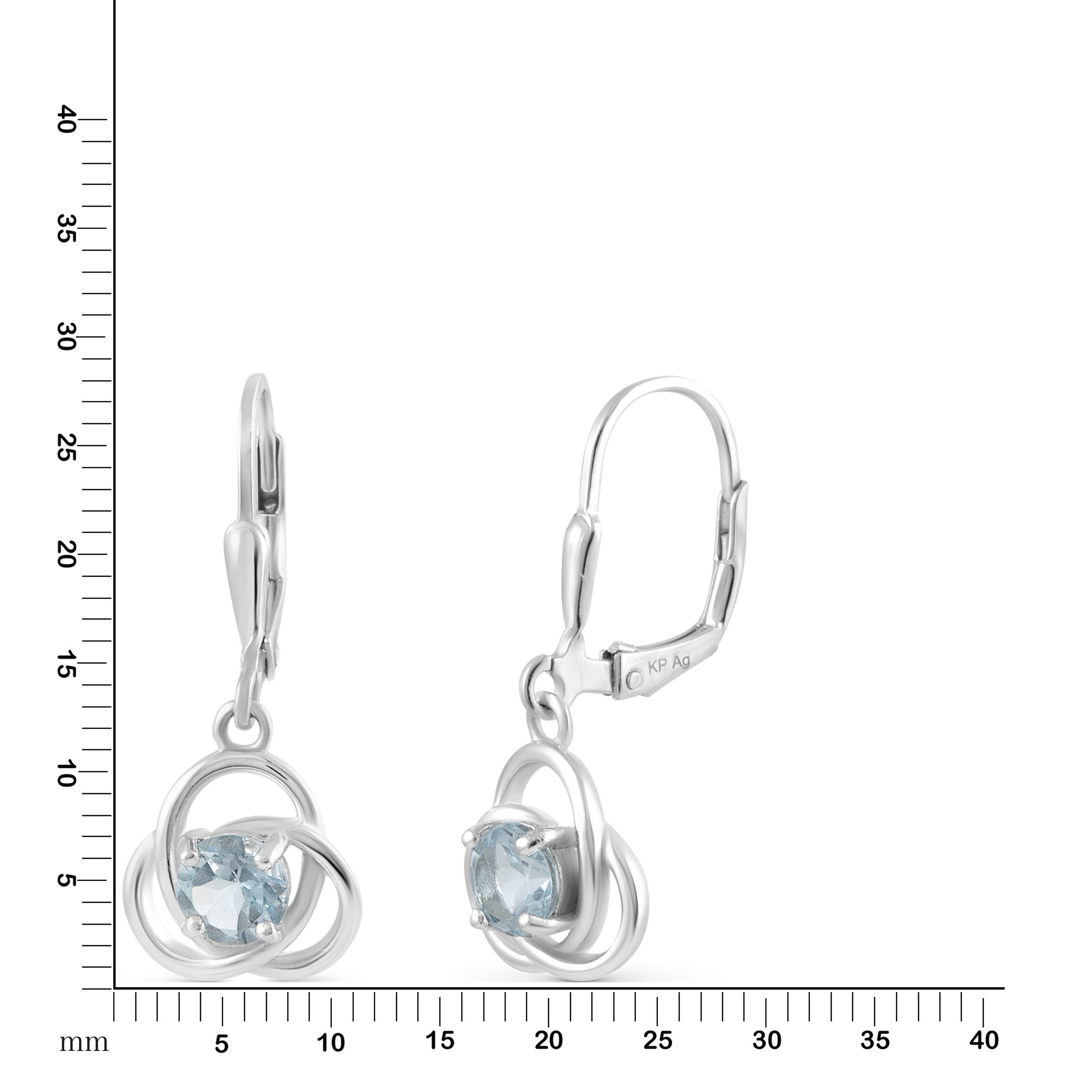Vivance Paar Ohrhänger 925/- Sterling Silber rhodiniert Blautopas günstig online kaufen