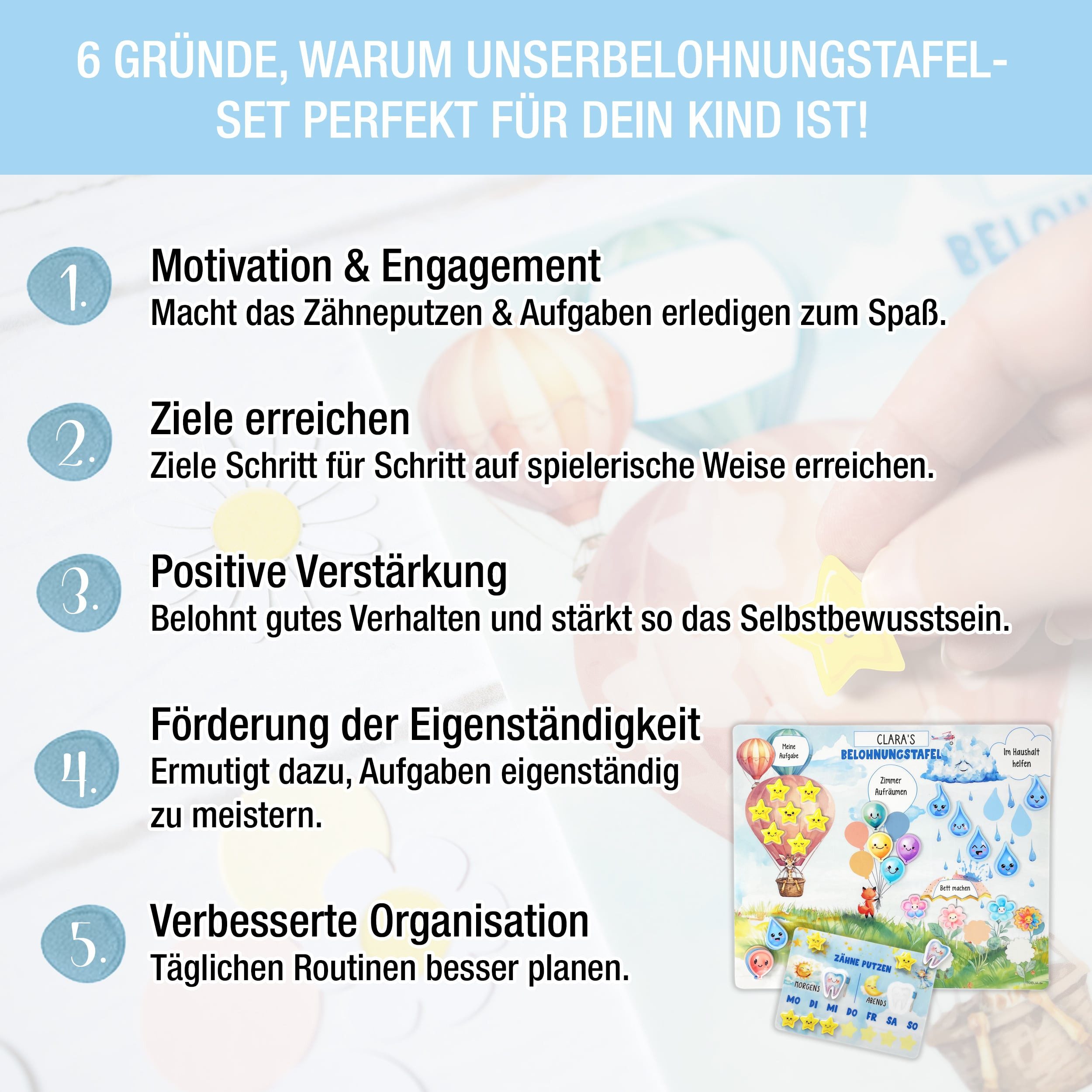 TOBJA Wandtafel Belohnungstafel Kinder Set + Zahnputztafel, Stift u. Sticke günstig online kaufen