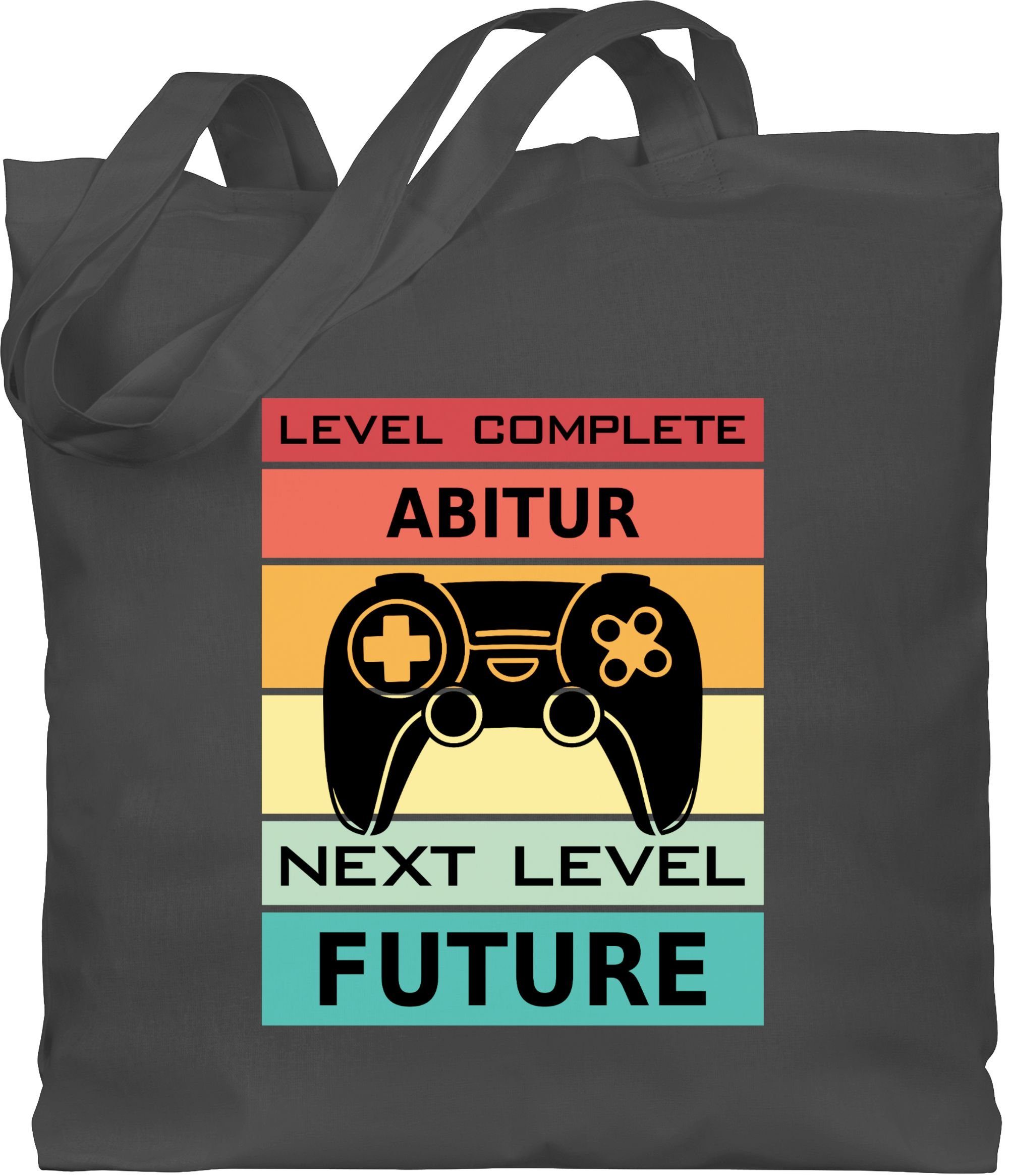 Shirtracer Umhängetasche Level Complete Abitur Next Level Future - Abi Geschenk Abitur Abschlus, Abitur & Abschluss 2024 Geschenk 2 Dunkelgrau