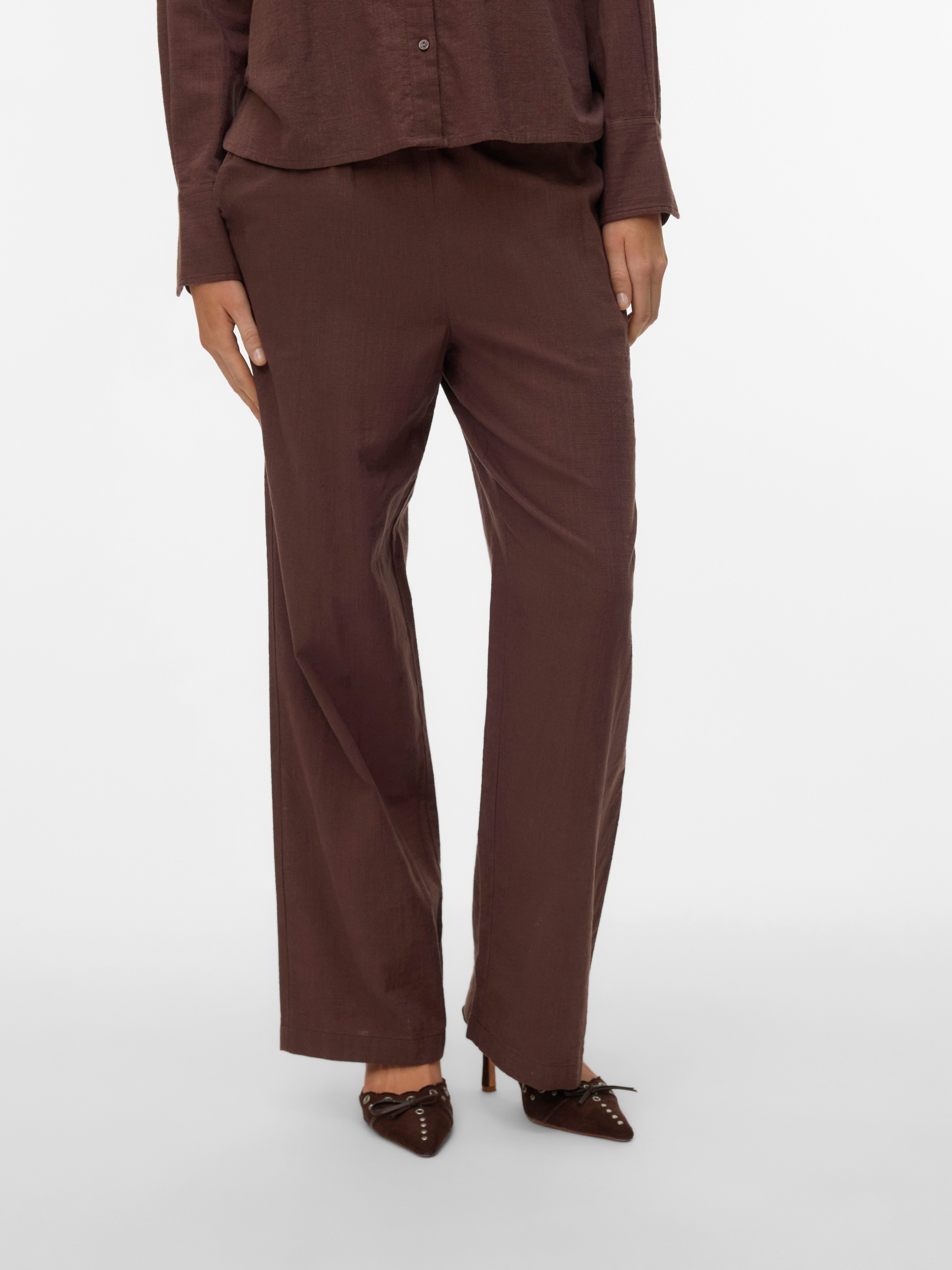 Vero Moda Schlupfhose VMCAIA MW WIDE PANT WVN NOOS Baumwollmischung, oversize, mit Leinen
