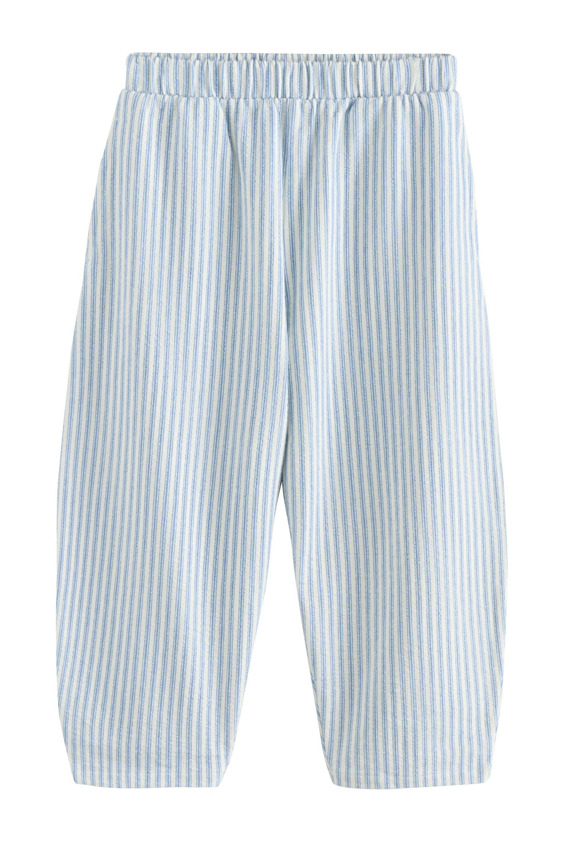 Jerseyhose Strukturierte Hose mit Barrel-Bein