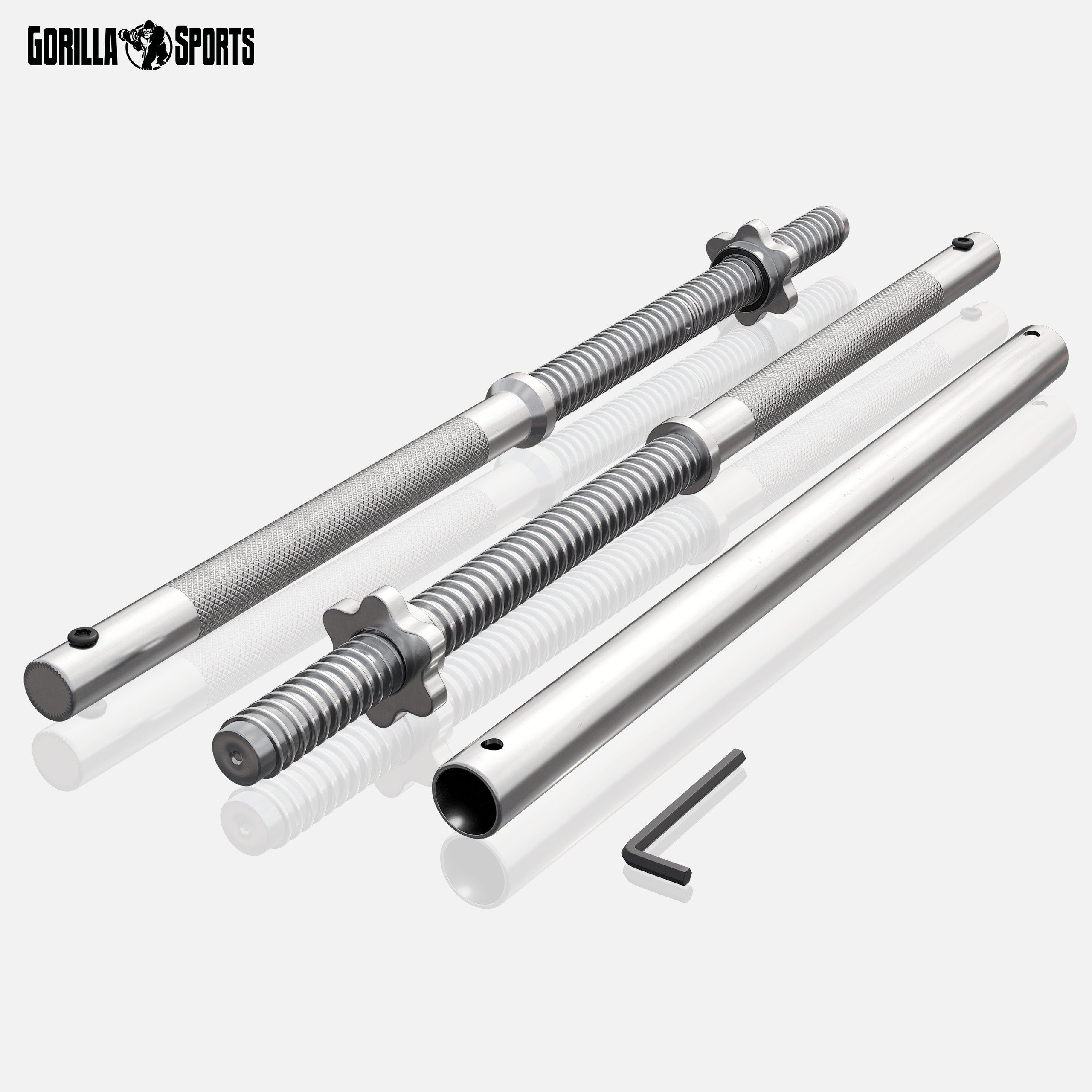 25mm, 60kg Hantelscheiben, - GYRONETICS - Set Langhantel Hantel-Set Langhantelstange, Chrom