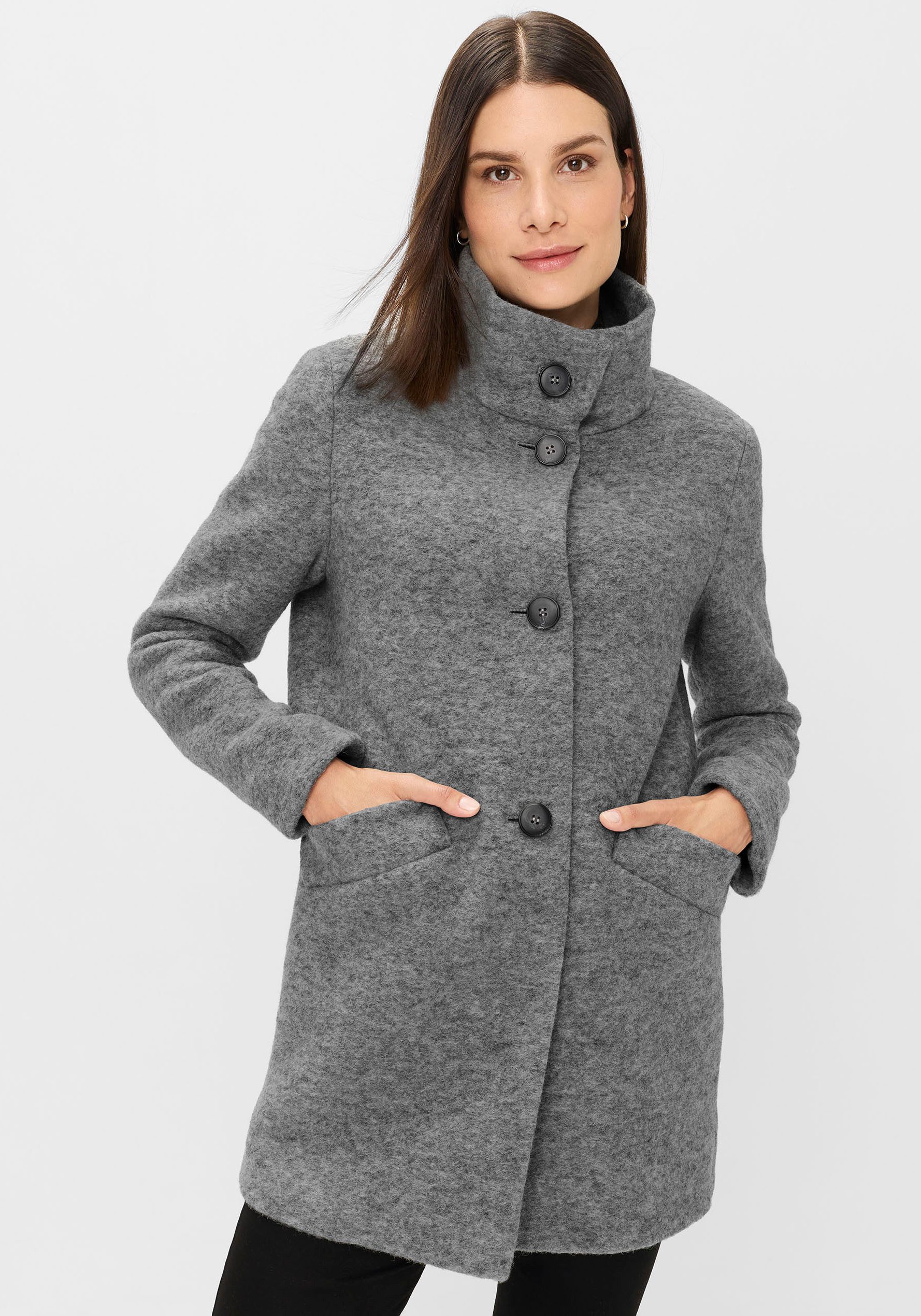 Fuchs Schmitt Wollmantel Wollmantel Mit Rundhalsausschnitt günstig online kaufen