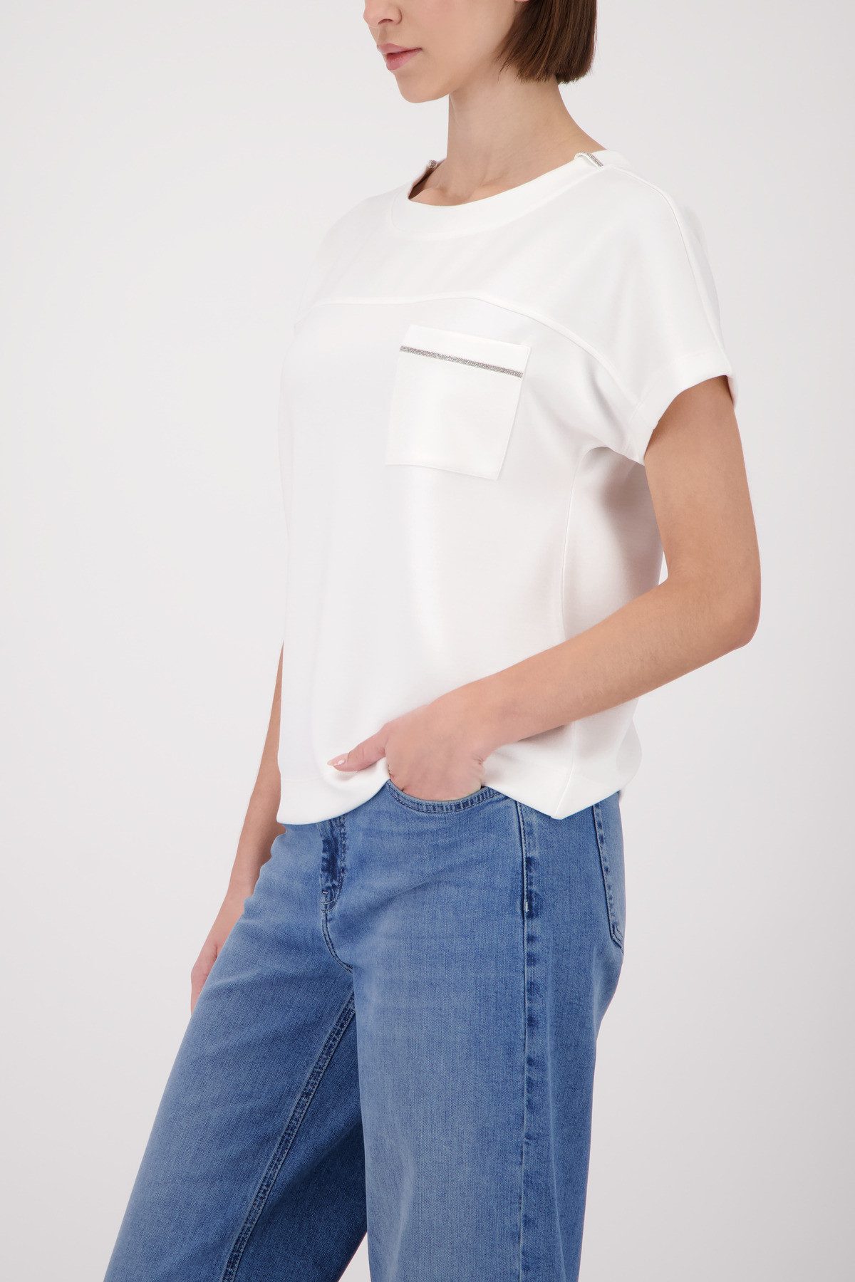 Monari Sweatshirt mit aufgesetzter Schmucktasche