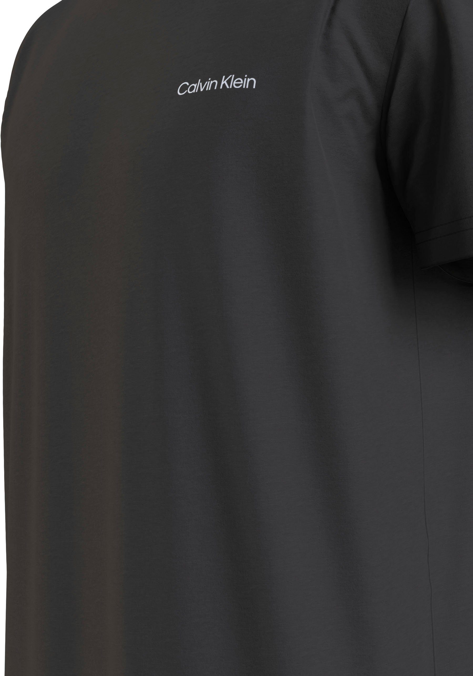 schwarz T-Shirt aus Micro Logo Calvin Klein dickem Winterjersey