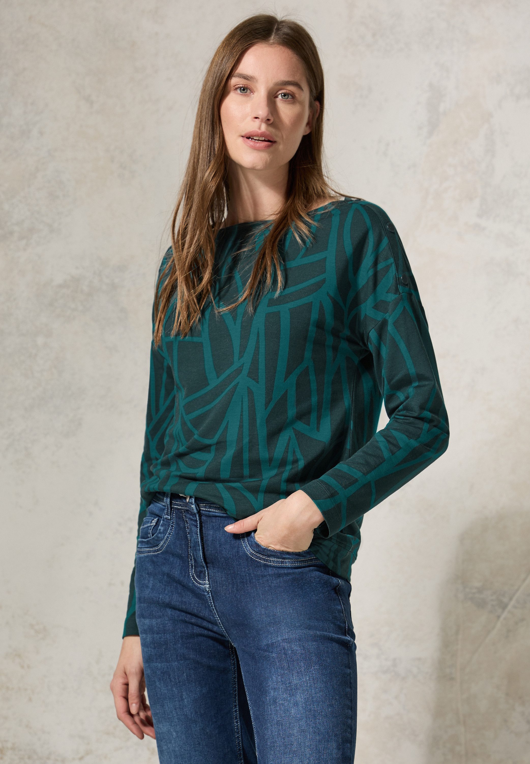 CECIL Langarmshirt mit grafischem Muster günstig online kaufen
