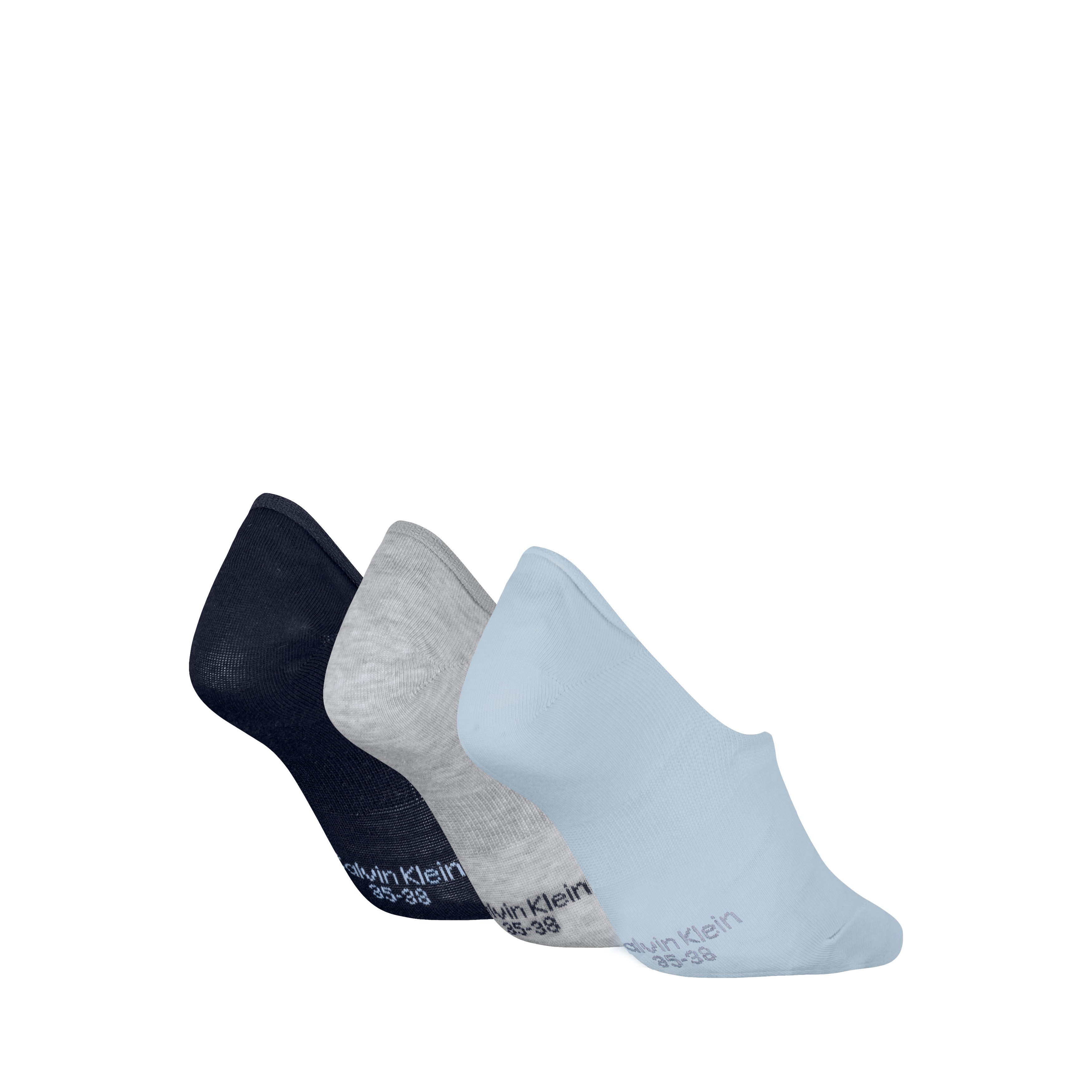 Calvin Klein Füßlinge CK WOMEN FOOTIE MC (3 Paar) Antirutsch Noppen im Fersenbereich, Cotton-Mix, elastisch