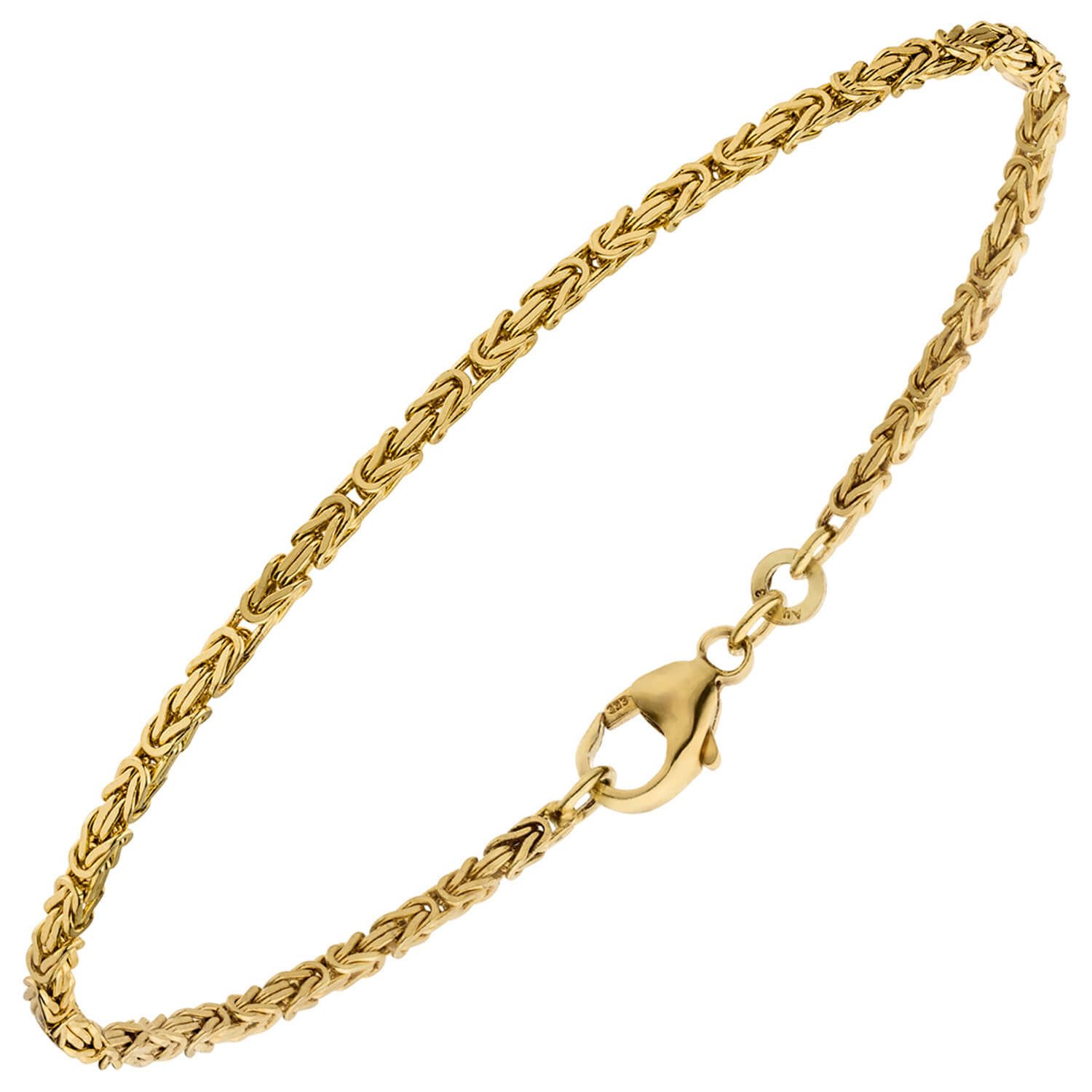 Schmuck Krone Goldarmband 1,8mm Königsarmband aus 333 Gelbgold 18,5cm, Gold 333