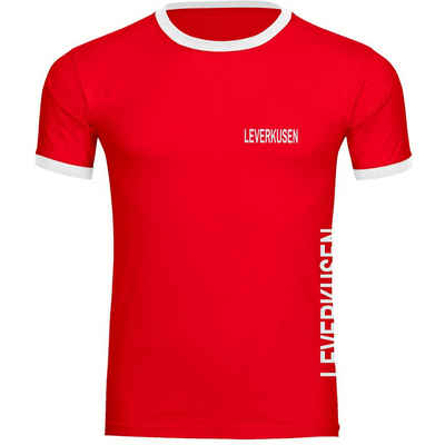 multifanshop T-Shirt Kontrast Leverkusen - Brust & Seite - Männer