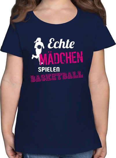 Shirtracer T-Shirt Echte Mädchen spielen Basketball Kinder Sport Kleidung