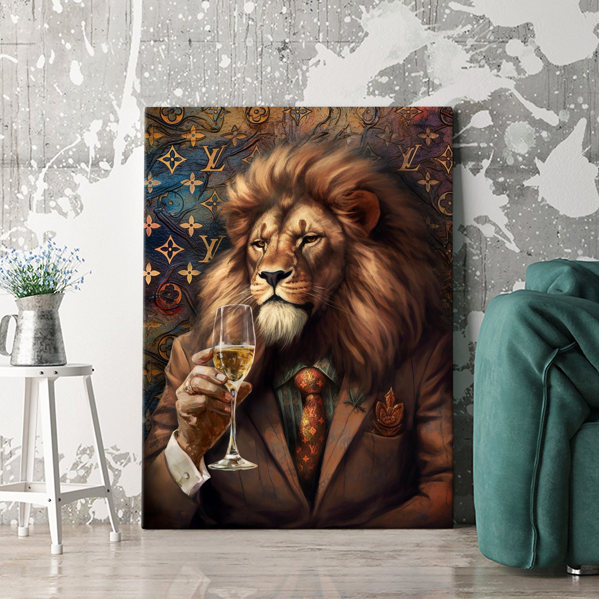 Artmazing Leinwandbild Sir Lion, XXL Leinwand 120x80, Poster & Kunstdrucke, günstig online kaufen