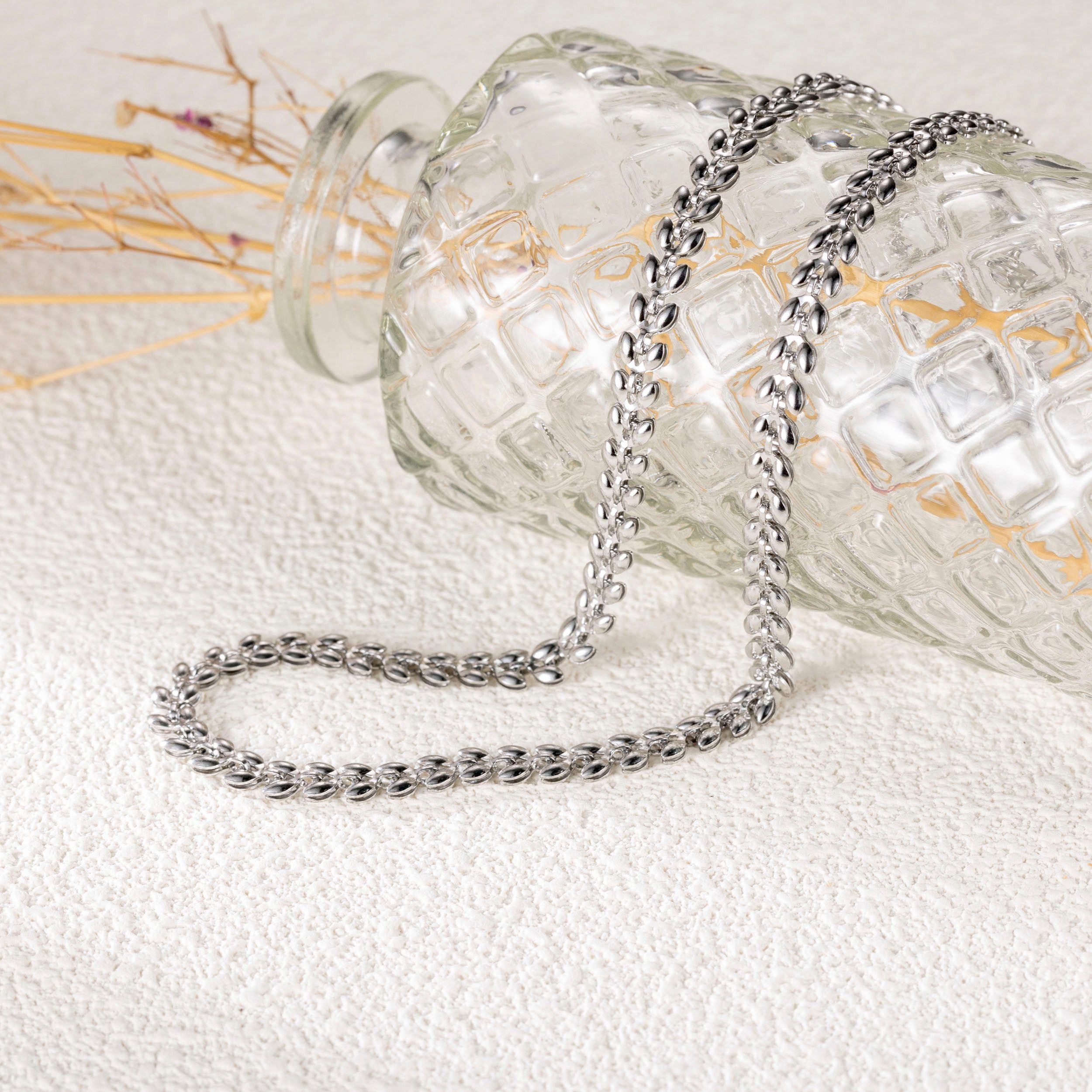 Firetti Edelstahlkette Schmuck Geschenk Edelstahl Halsschmuck Halskette Weizenähren