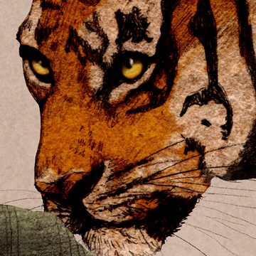 Komar Fototapete Vlies Fototapete - Tiger Jungle - Größe 400 x 250 cm, glatt, bedruckt, (Packung, 1 St)
