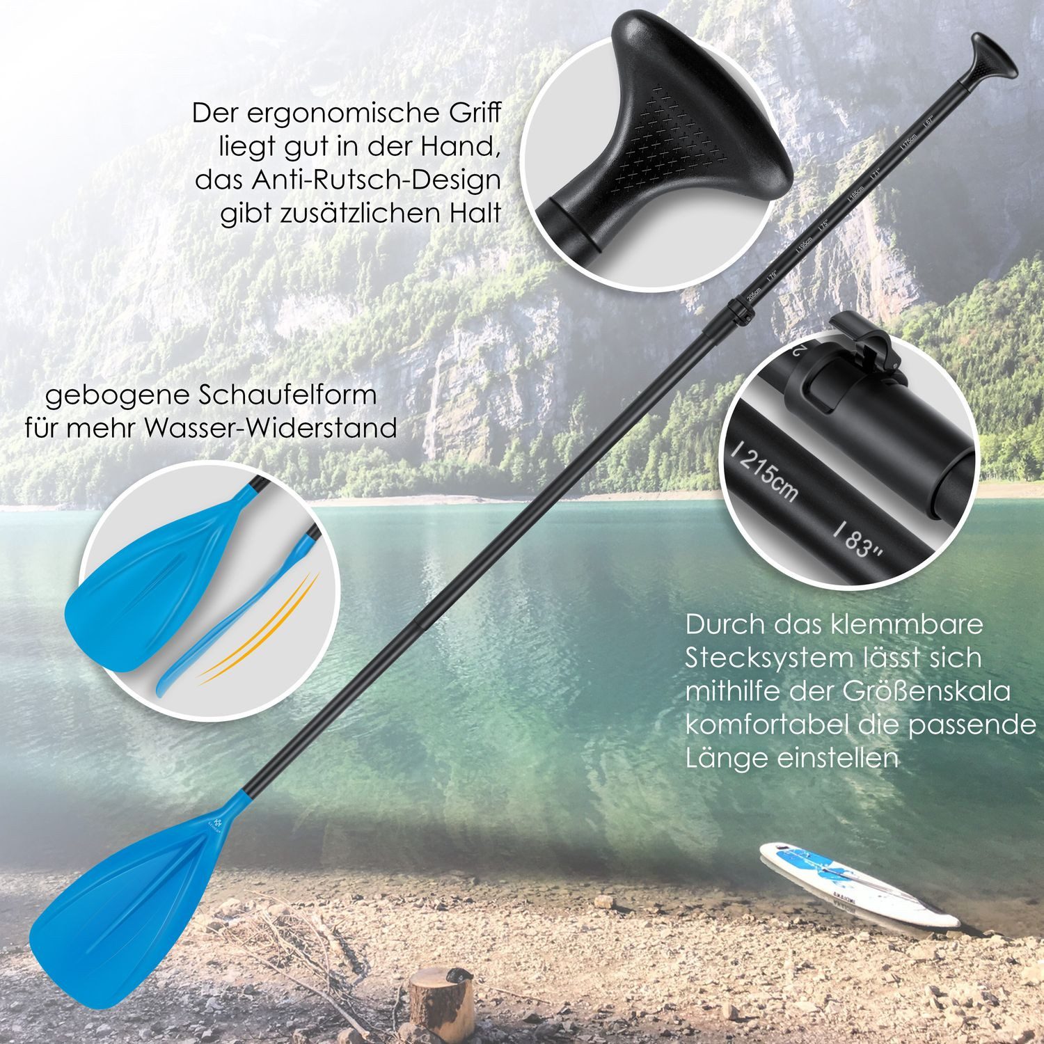KESSER SUP-Paddel, Paddle 3-teilig für Kayak SUP Stand-Up Paddling Board