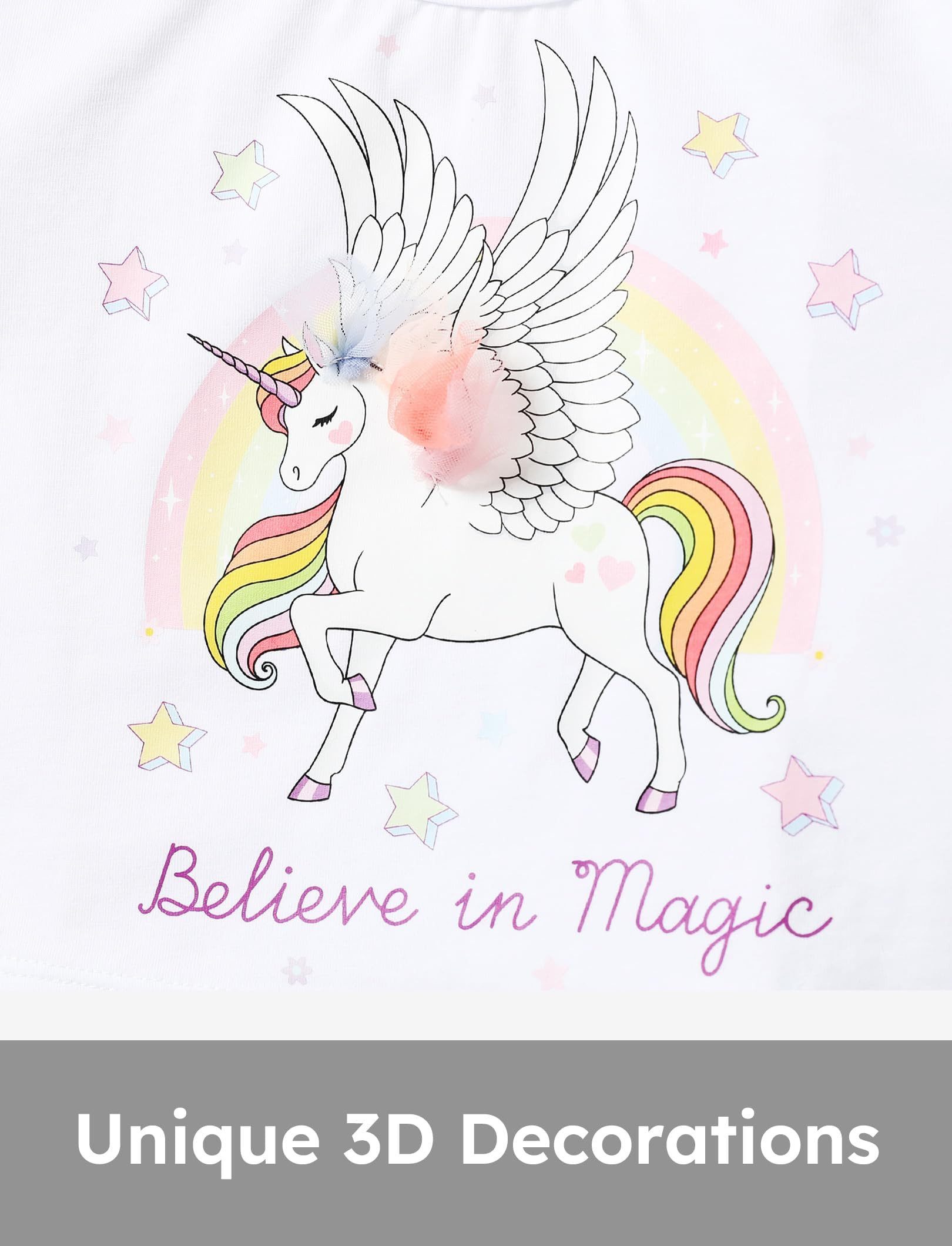 YI Kinderanzug Regenbogen Pony Mädchen Kleidung Sets Sommer,T-Shirt&Hosen-Outfits