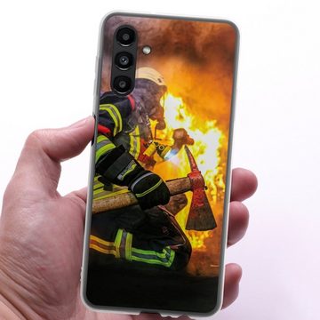 DeinDesign Handyhülle Feuerwehr Feuer Lebensretter Volunteer Firefighter, Samsung Galaxy A04s Silikon Hülle Bumper Case Handy Schutzhülle
