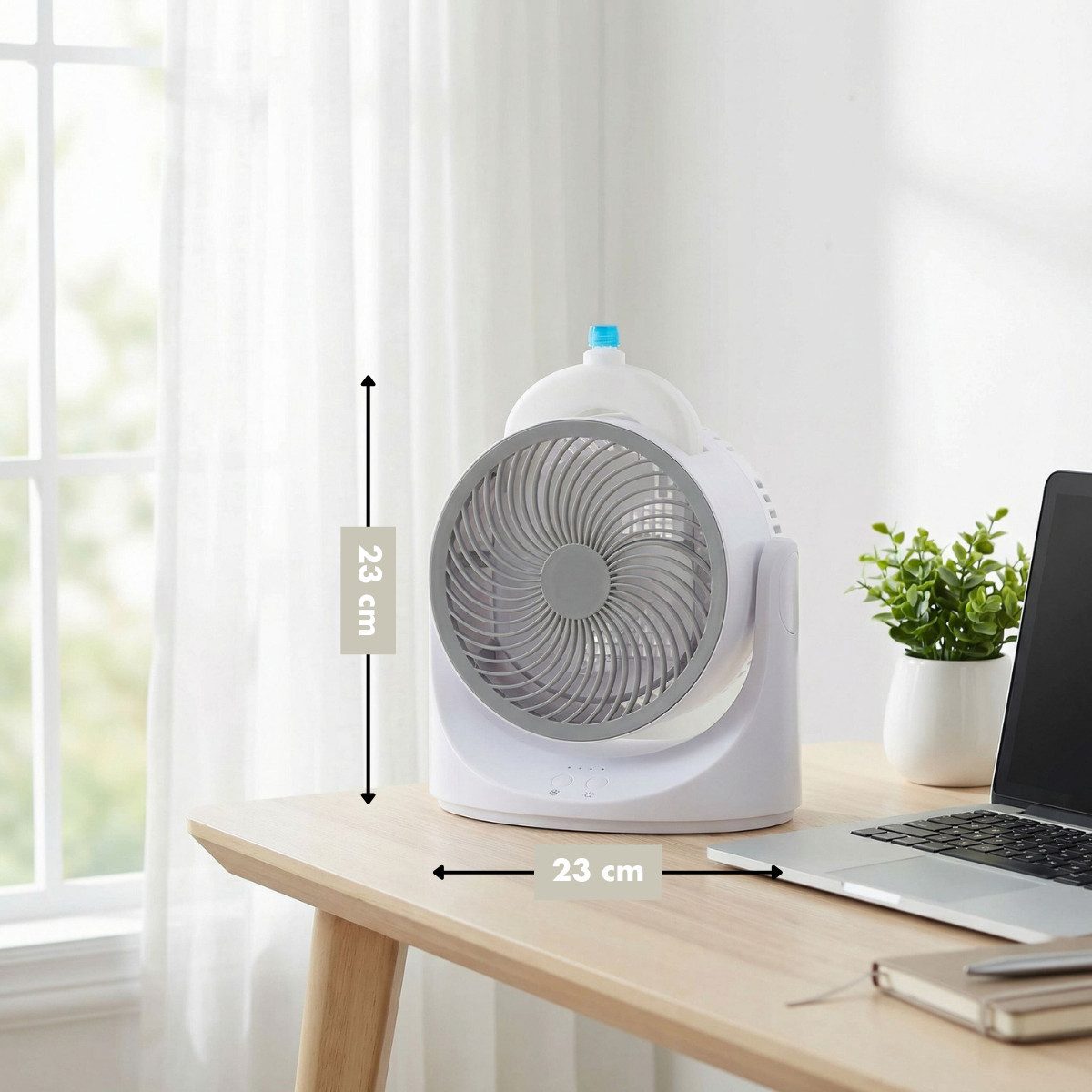 Lifetime Standventilator Mini Tischventilator mit Kühlelement - Verstellbar