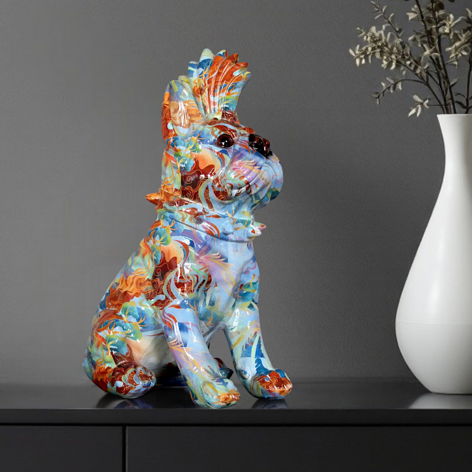 Arnusa Dekofigur Bunte Bulldogge Pop Art günstig online kaufen