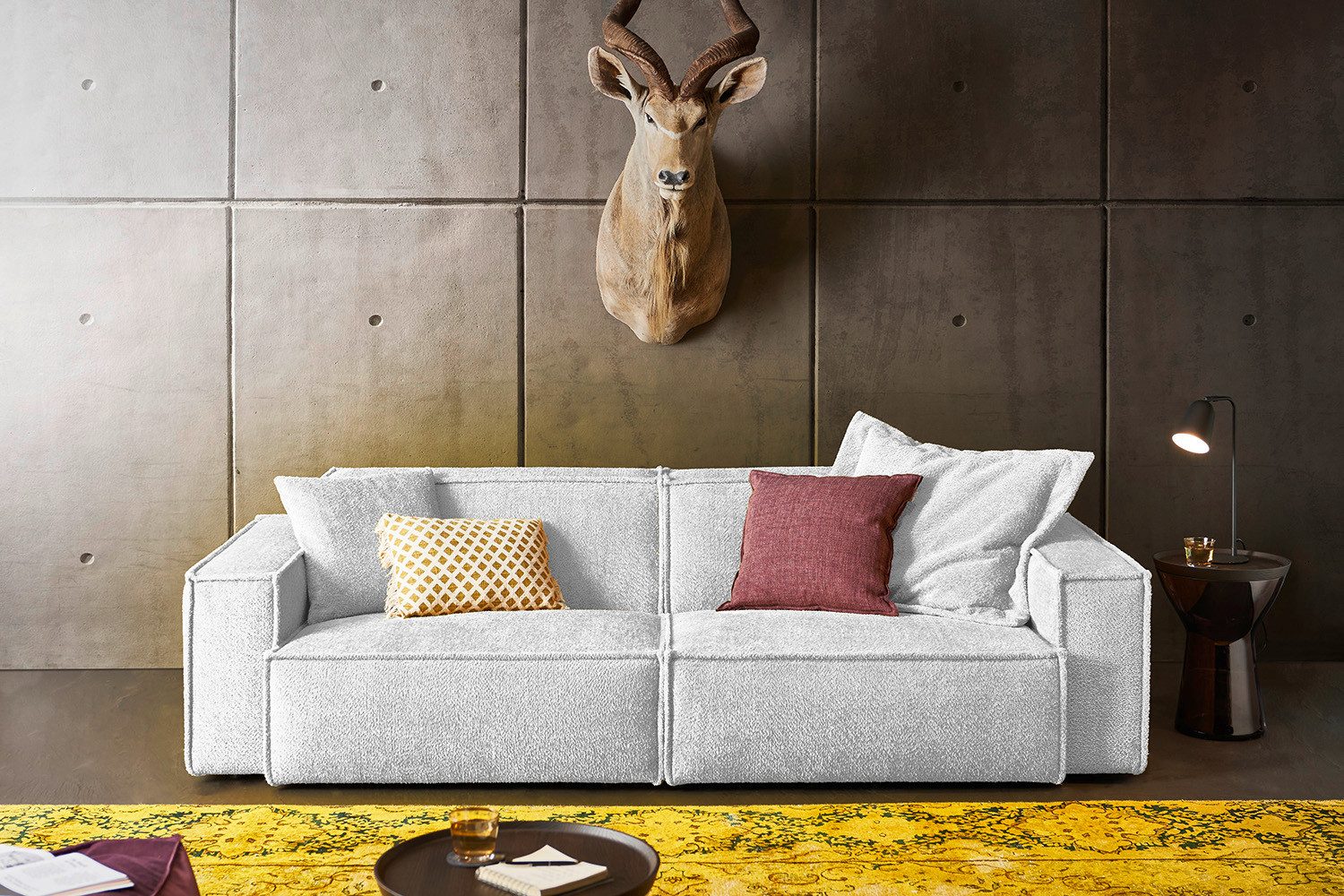 KAWOLA Sofa SAMU, Webstoff 2-Sitzer od. 3-Sitzer versch. Farben