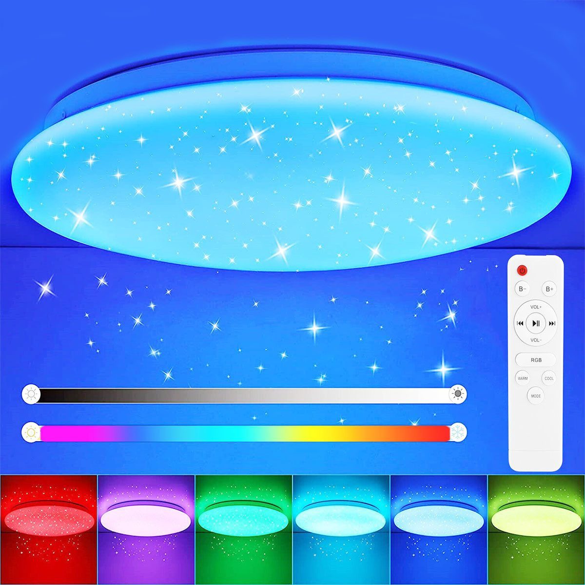 LETGOSPT Deckenleuchte 36W RGB LED Deckenleuchte, günstig online kaufen