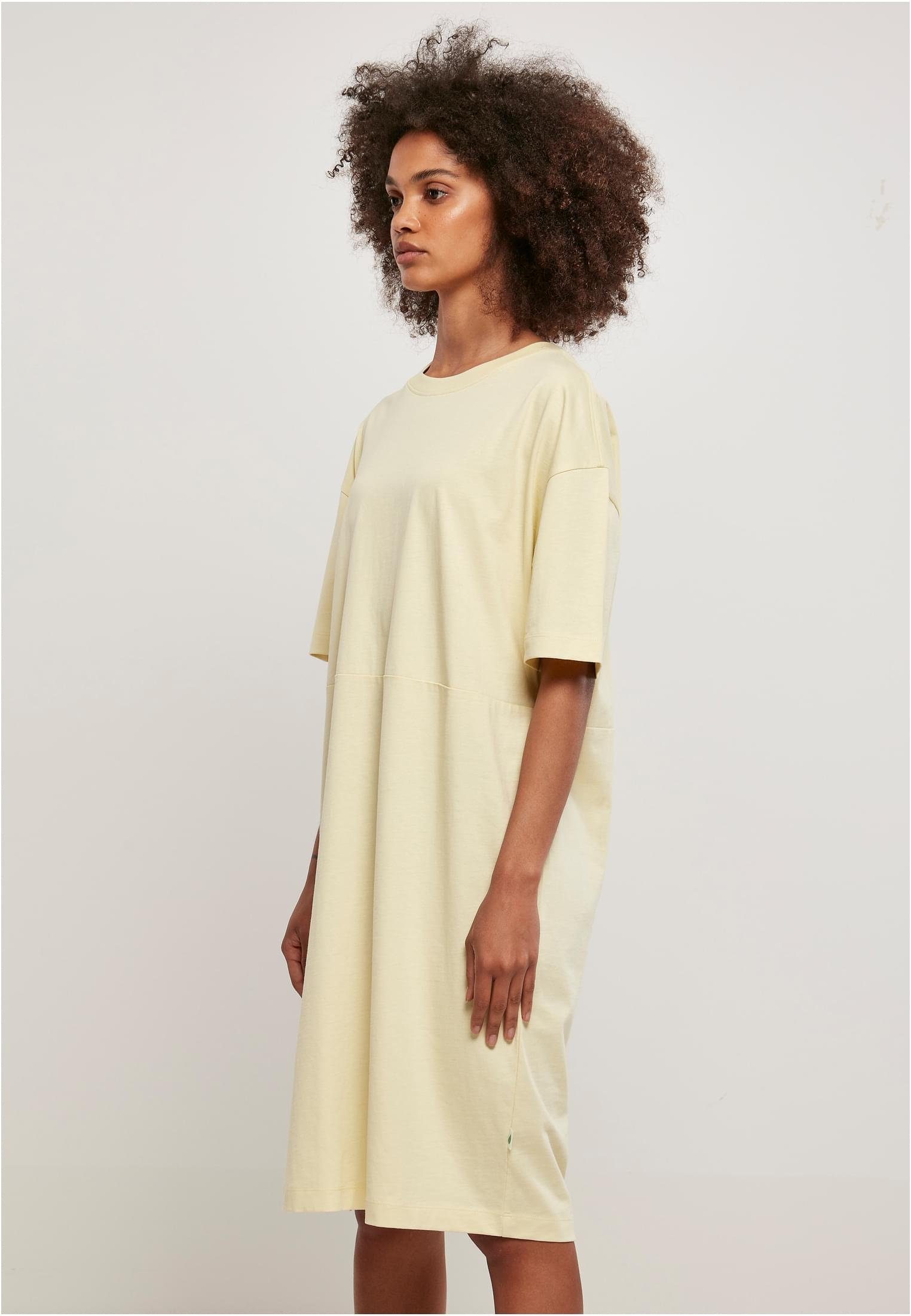 Slit Tee softyellow CLASSICS URBAN Damen Organic Oversized Ladies Dress (1-tlg) Jerseykleid