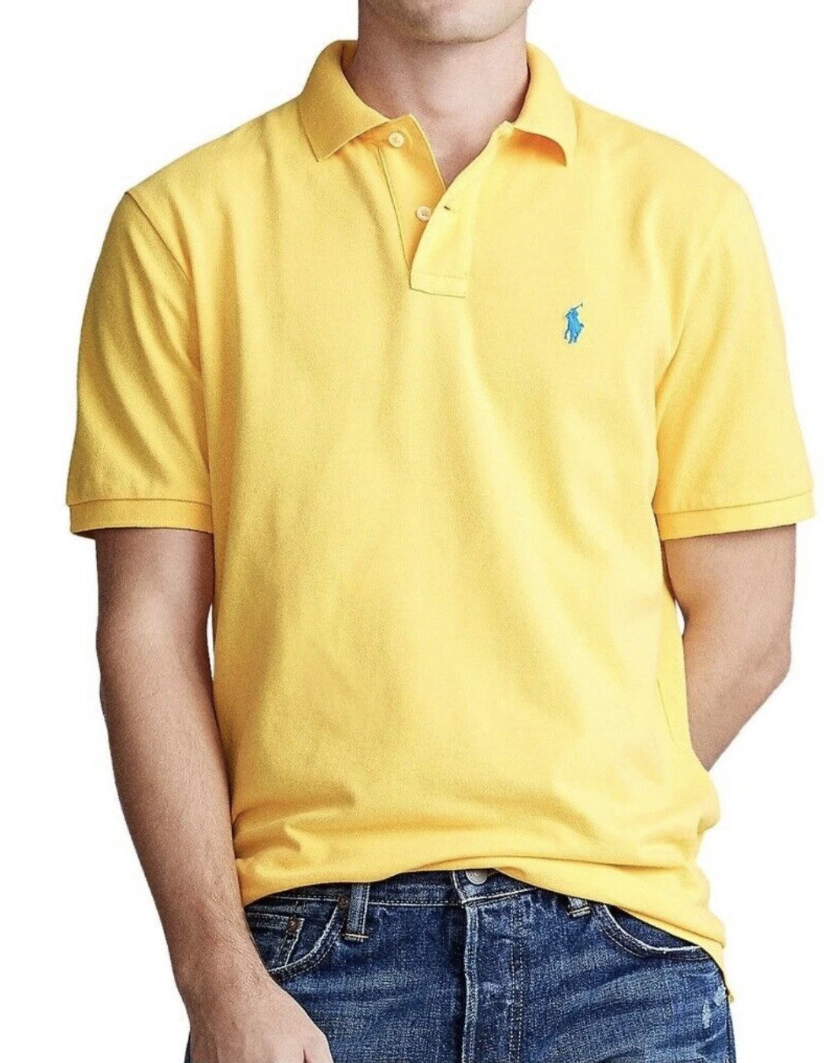 Polo Ralph Lauren Poloshirt Herren Hemd Custom Slim Fit Polohemd L Sofort authentifizierbar durch QR-Code über das Ralph Lauren System