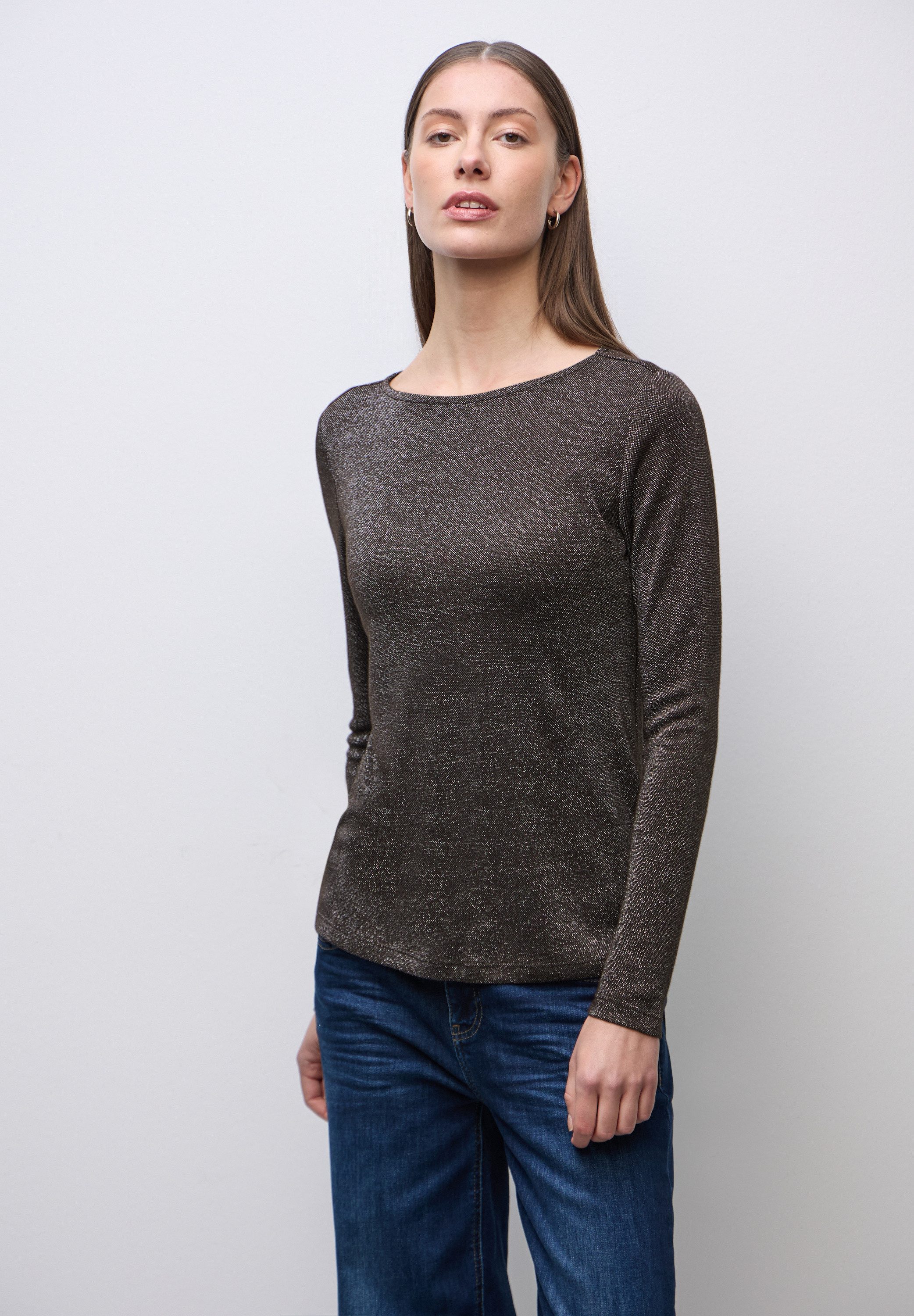 STREET ONE Langarmshirt aus softem Materialmix günstig online kaufen