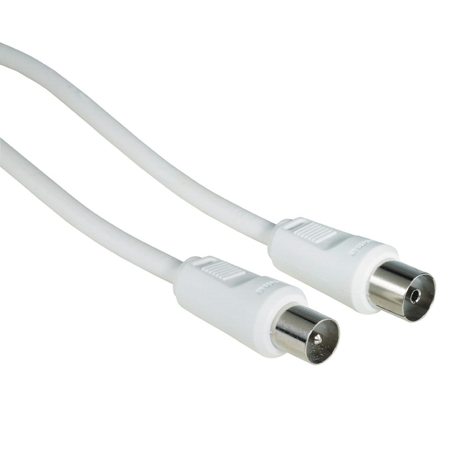 Hama 1,5m Antennen-Kabel Weiß Koaxial-Kabel 75dB TV-Kabel, Fernsehantenne, Fernsehantenne (150 cm), Digital Koax-Kabel Antennenkabel für HD TV LED LCD DVB-C DVB-T DVB-T2