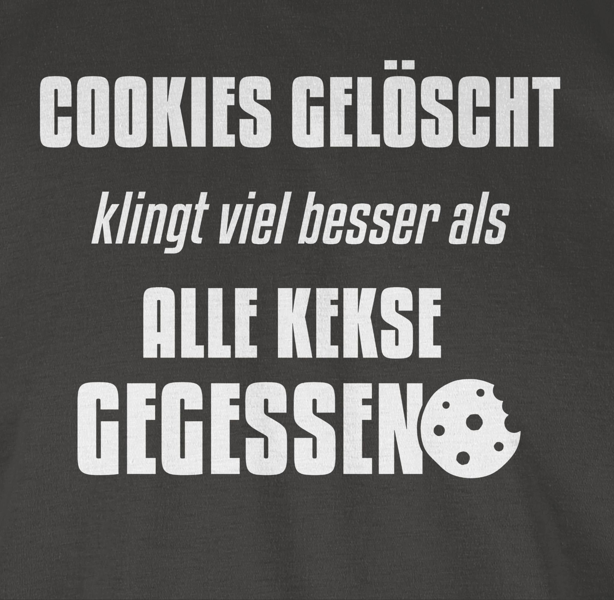 Geschenke T-Shirt gelöscht Cookies 2 Shirtracer Nerd Dunkelgrau