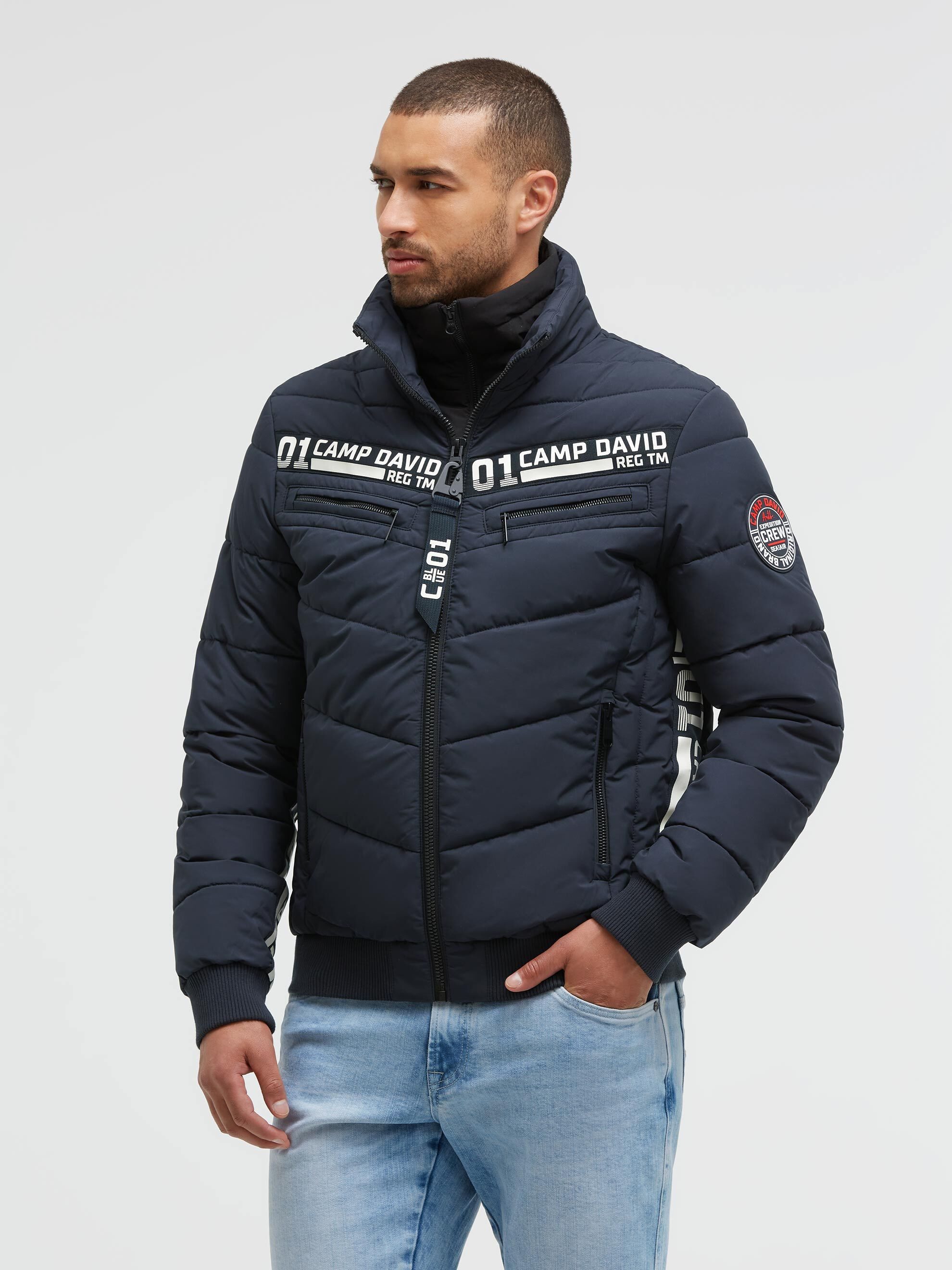 CAMP DAVID Winterjacke mit Reißverschluss an den Einschubtaschen