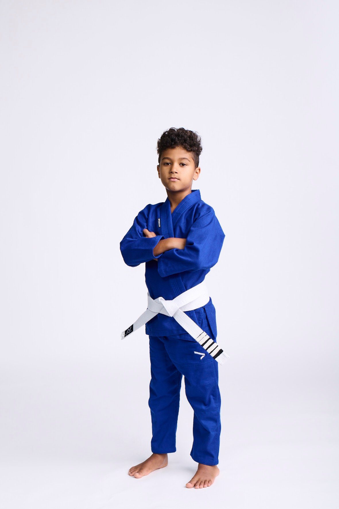 IPPON GEAR Karateanzug Rookie BJJ Brazilian Jiu Jitsu Anzug (Jacke, Hose und Gürtel), Pearl-Weave Material I 350gr/m² Stoffdichte I Reißfestes Material mit versiegelten Nähten Blau