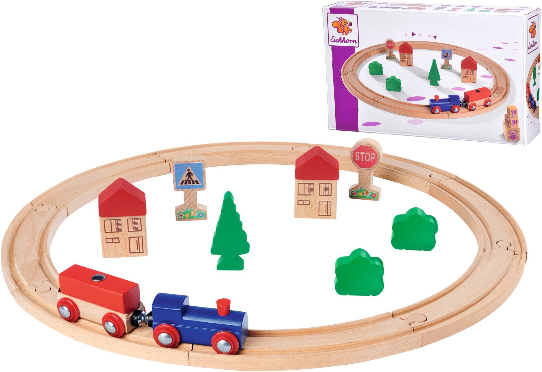 Eichhorn Spielzeug-Eisenbahn Holzspielzeug, Kreis, (Set, 20-tlg), FSC®- schützt Wald - weltweit