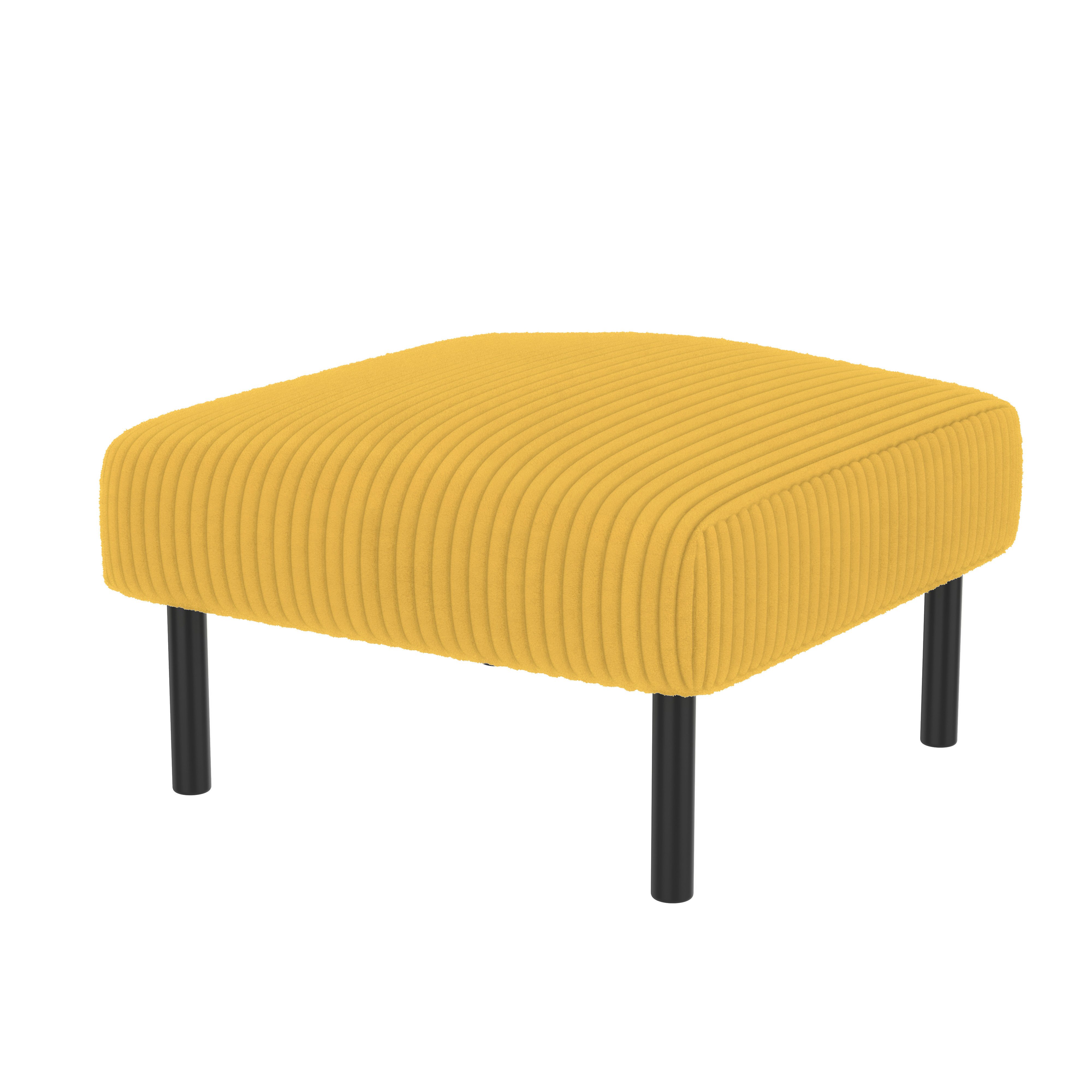 BlingBin Polsterhocker Sitzhocker, Cord-Stoff Hocker mit Metallgestell (Fußhocker, 1 St., 56 × 51 × 39 cm), Vielseitig als Fußbank, Sitzhocker oder Beistelltisch nutzbar