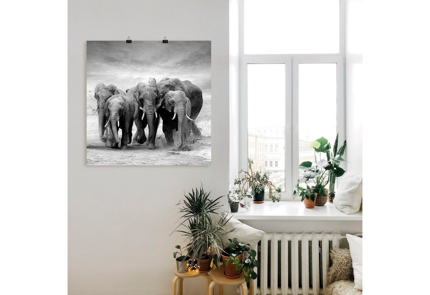 Artland Wandbild »Elefanten«, Wildtiere (1 Stück), in vielen Größen & Produktarten - Alubild / Outdoorbild für den Außenbereich, Leinwandbild, Poster, Wandaufkleber / Wandtattoo auch für Badezimmer geeignet-kaufen