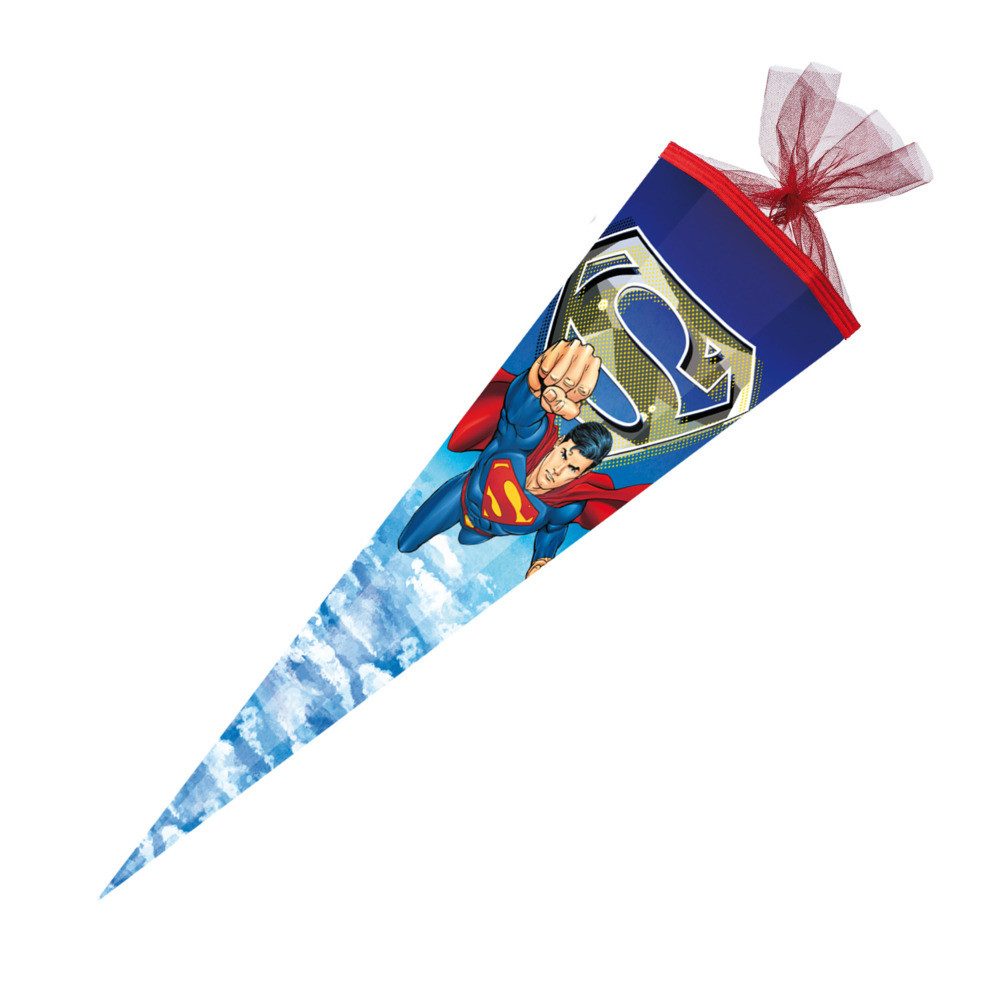 Schultüte Nestler Schultüte DC Superman eckig mit Tüllverschluss 85cm