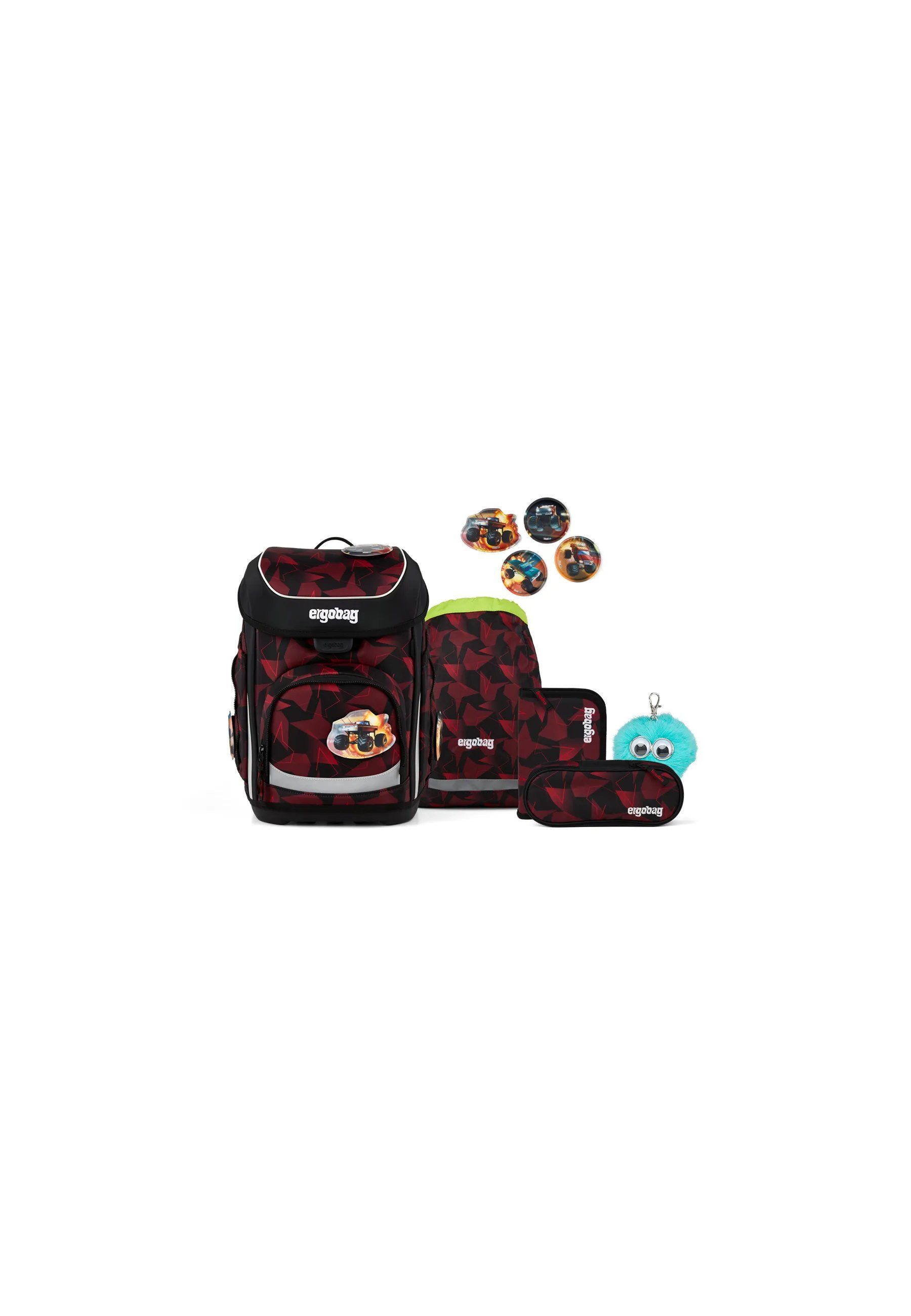 ergobag Schulranzen cubo Bundle Set (6-tlg., 6-teiliges Set), größenverstellbares Rückensystem