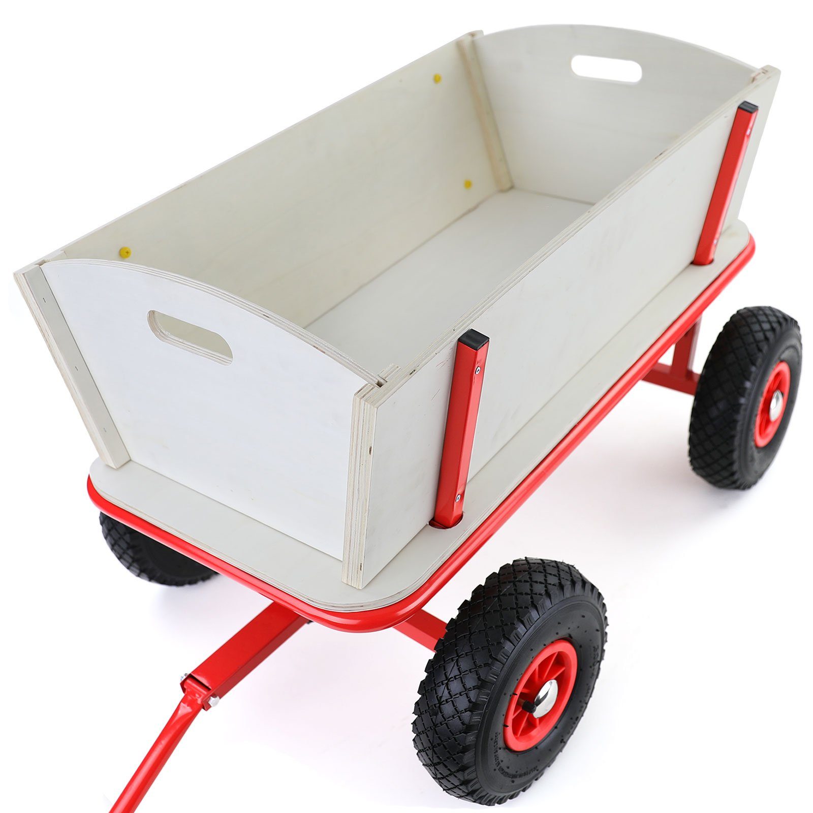 RAMROXX Bollerwagen Bollerwagen Holz Transportwagen Gartenwagen Transportkarre bis 150kg