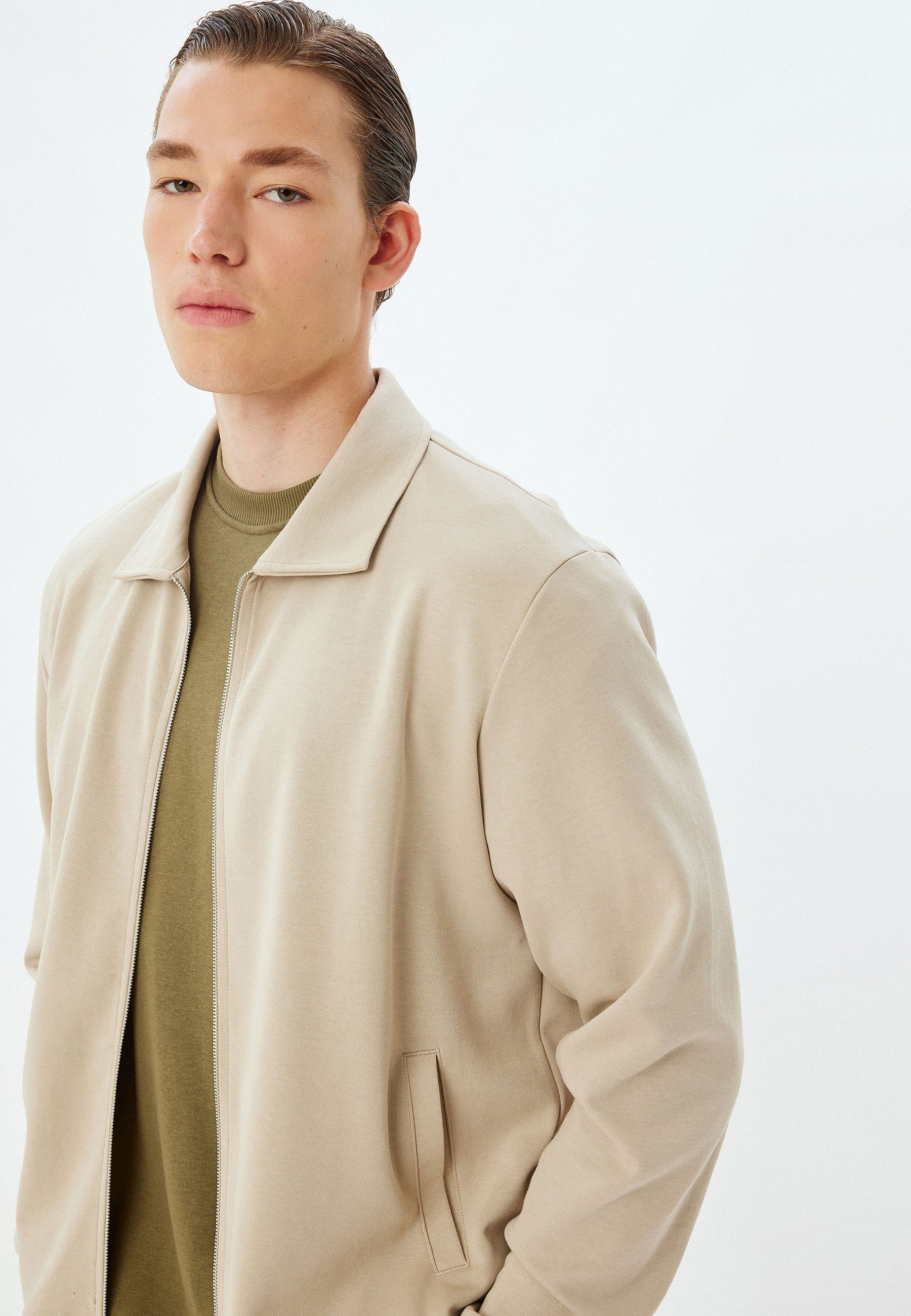 Hemdjacke Regular Mit Reißverschlussdetail