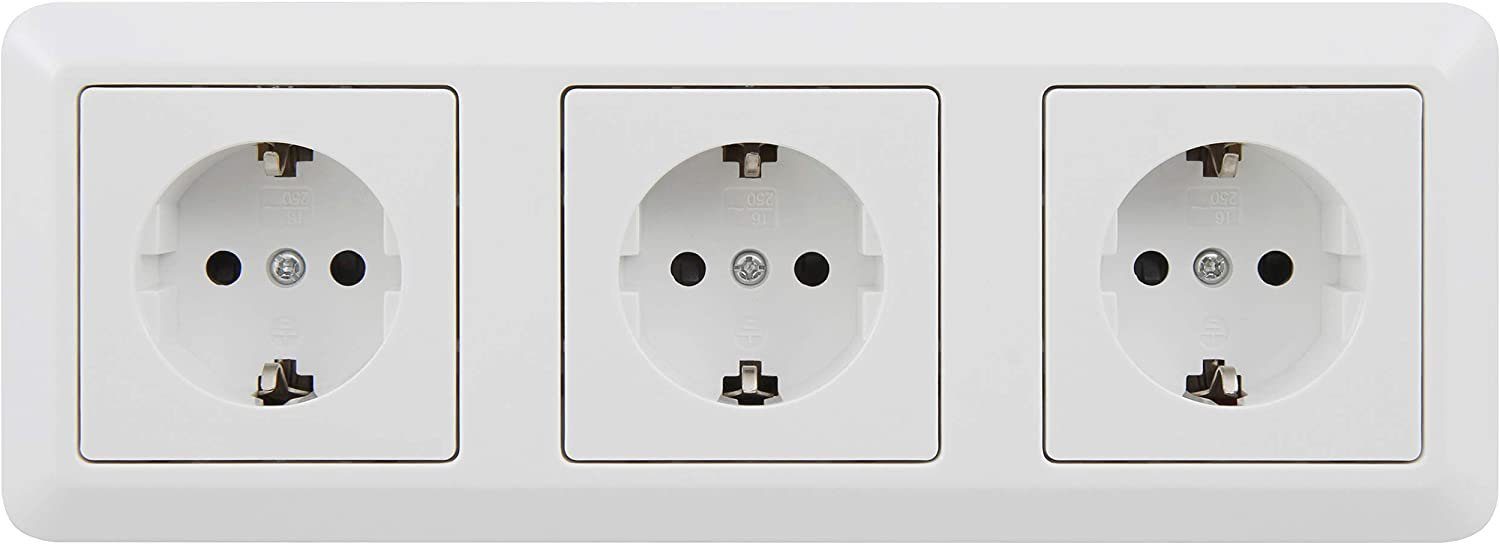 McPower MC POWER Cup Steckdosenblock Ecksteckdose Unterbausteckdose 230V/16A, Mehrfachsteckdose