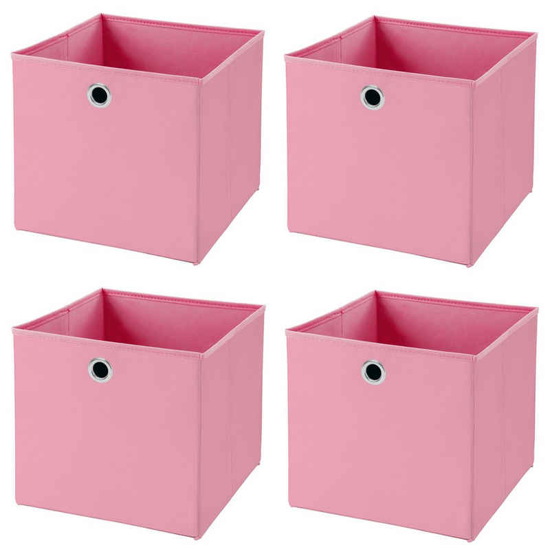 StickandShine Faltbox »4 Stück 33 x 33 x 33 cm Faltbox ohne Deckel Stoffbox Aufbewahrungsbox (4er SET 33x33x33) in verschiedenen Farben 33cm«