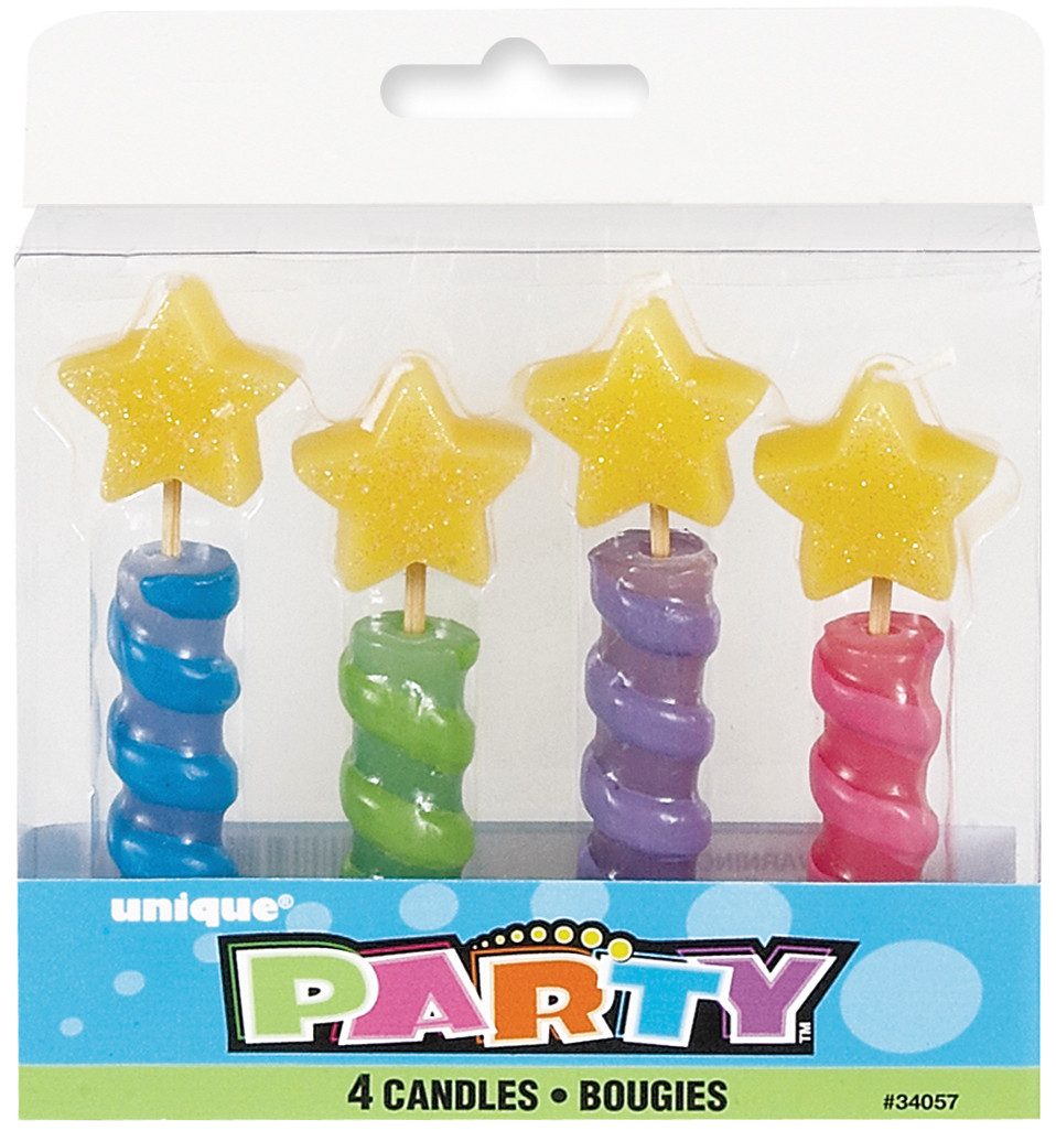 Partystrolche Formkerze Minikerzen am Pick für Kindergeburtstag und Mottoparty (6er Set), Motivkerzen