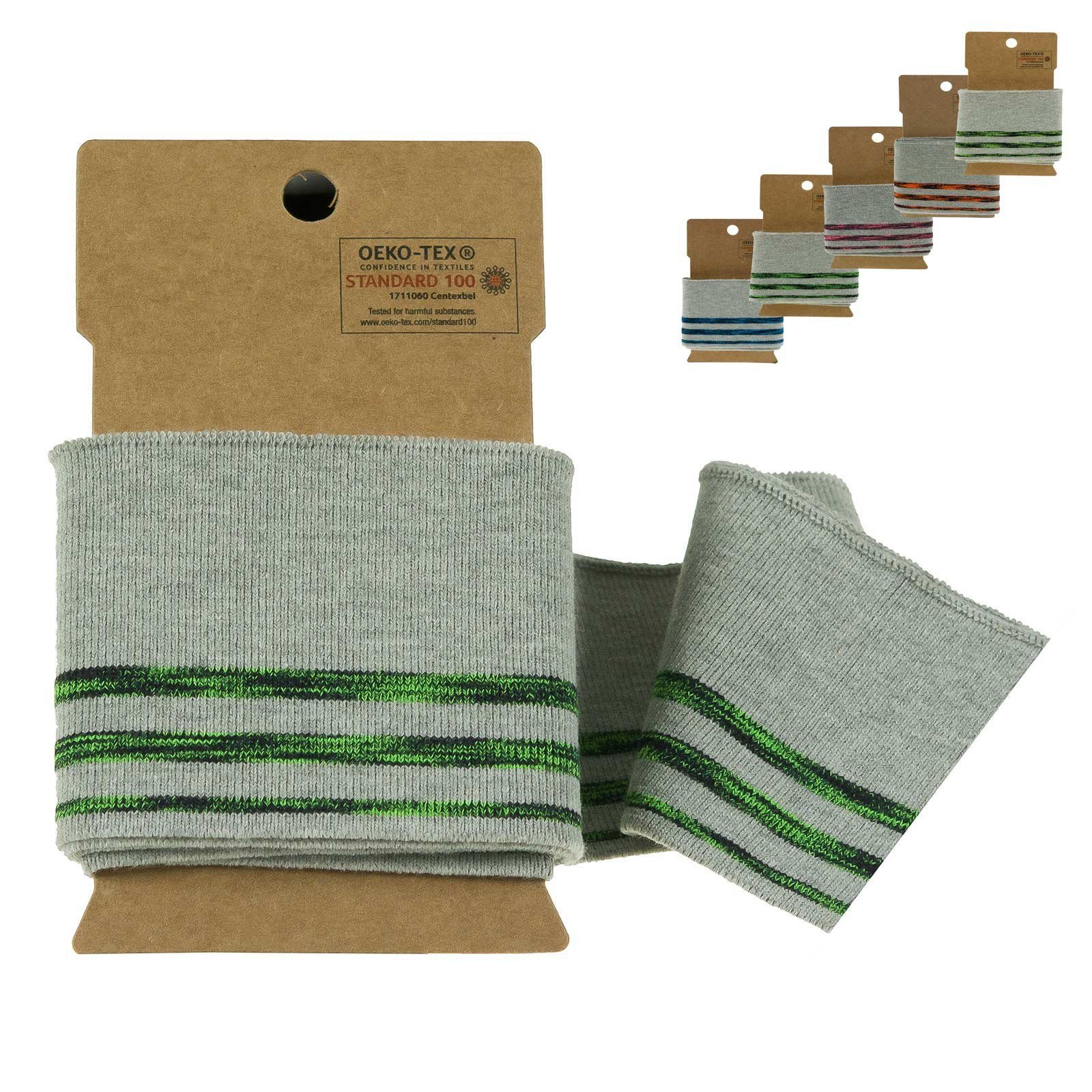 maDDma Stoff 110x7cm Cuff Bündchen Neon sportliches Design, neongrün