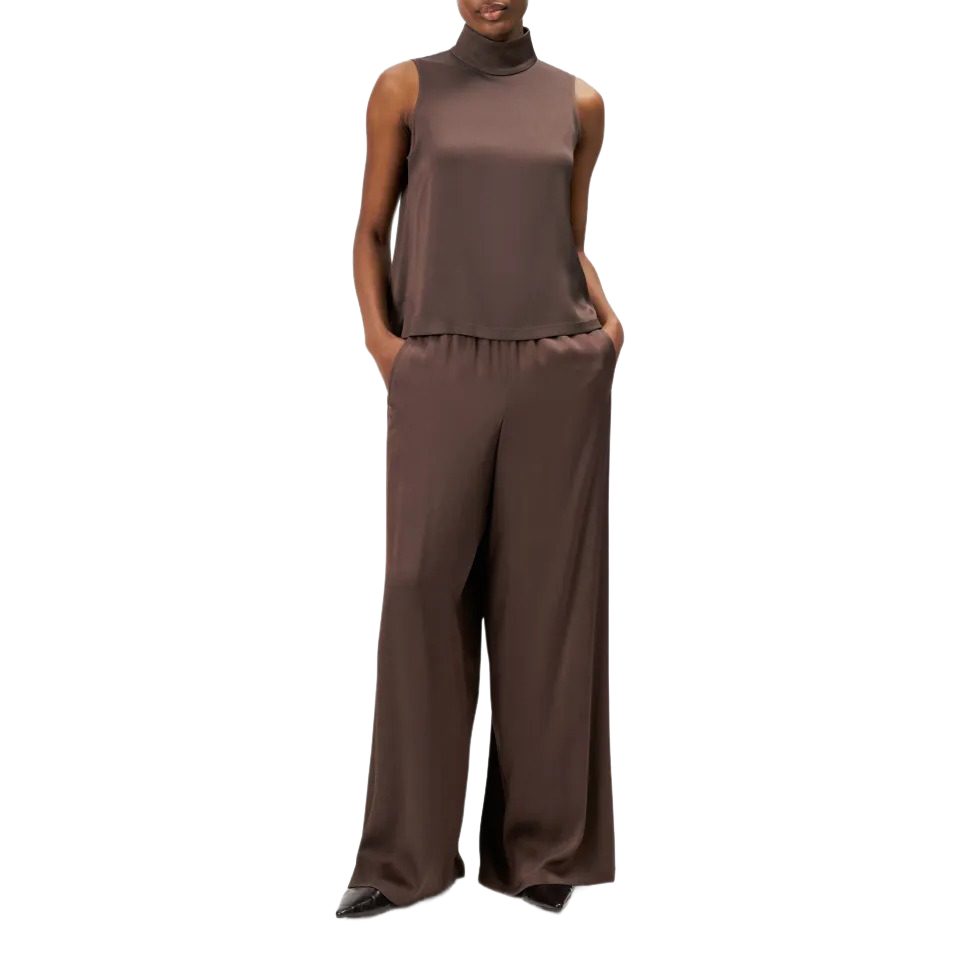 Drykorn Hemdbluse braun,Casual,Acetat,Unifarben,Stehkragen,Ärmellos,Classic Fit