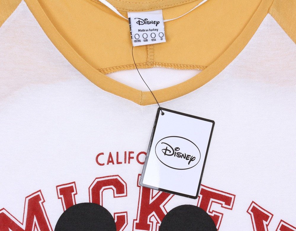 Disney Kurzarmbluse T-Shirt, cremefarbene Mickey Mouse DISNEY L