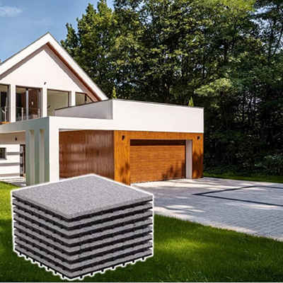 BodenMax Klickfliesen, 8 St., = 0,72m² Naturstein Granit Fliesen 30x30cm, Balkon, Terrasse, Garten, Schwimmbad