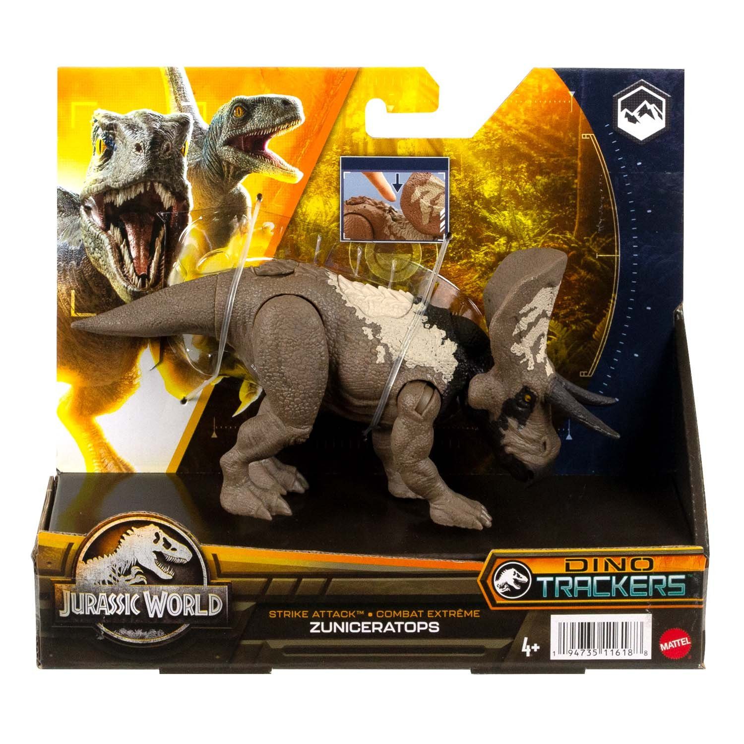 Mattel GmbH Spielfigur Mattel HLN63; HNL66 - Jurassic World Strike Attack Zuniceratops