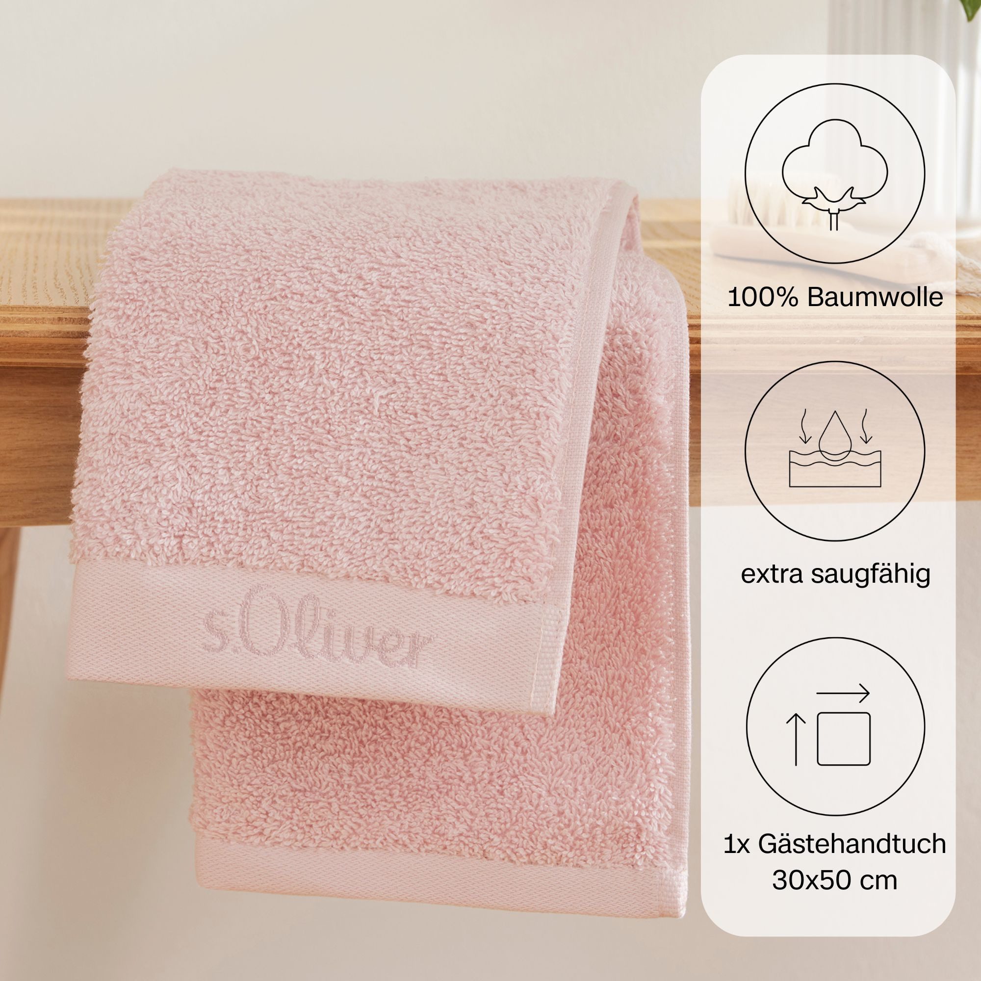 s.Oliver Gästehandtuch s. Oliver Gästetuch, Walkfrottier günstig online kaufen