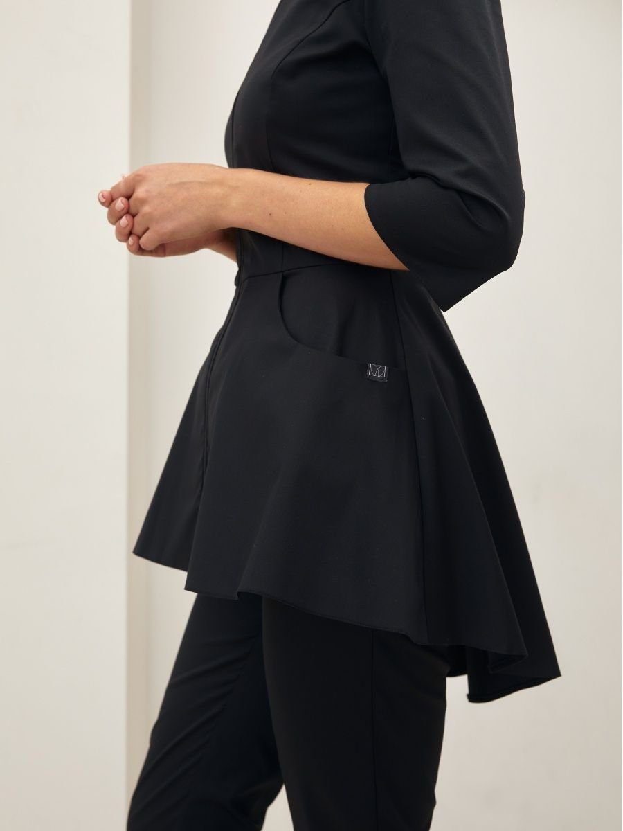 STM Company Kittelschürze Medizinische Bluse mit Schößchen, (3/4 Ärmel), Arbeitskleidung & Berufsbekleidung