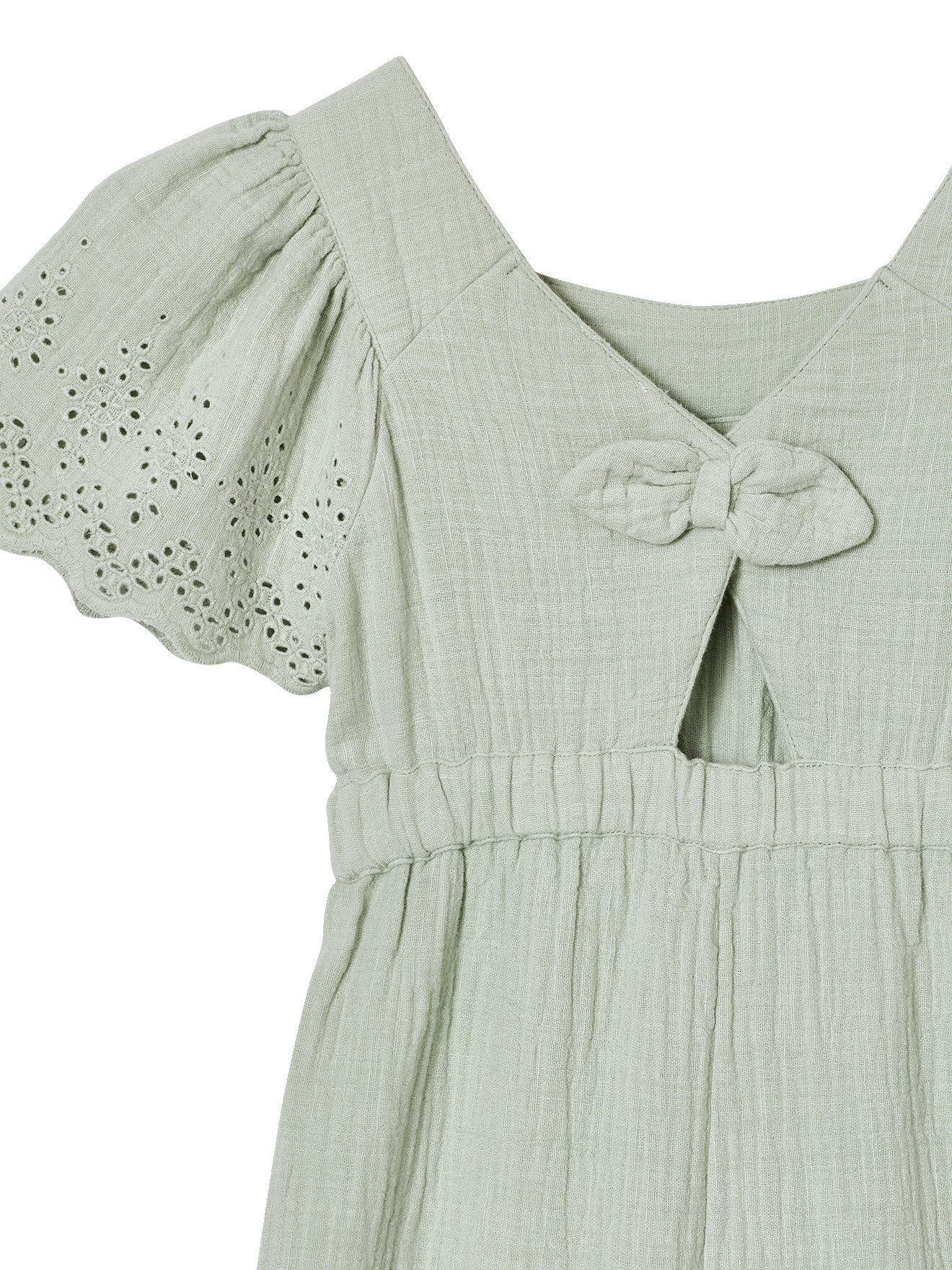 vertbaudet Jumpsuit Mädchen Jumpsuit aus Musselin mit Stickerei Stickerei – Bild 4 von 5